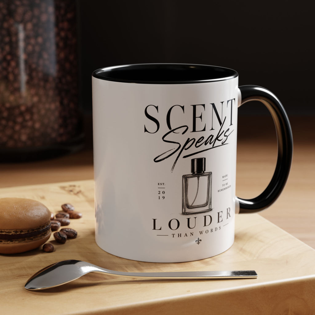 Scent Speaks Coffee Mug — "Scent Speaks Louder Than Words" Accent Mug (11/15oz)