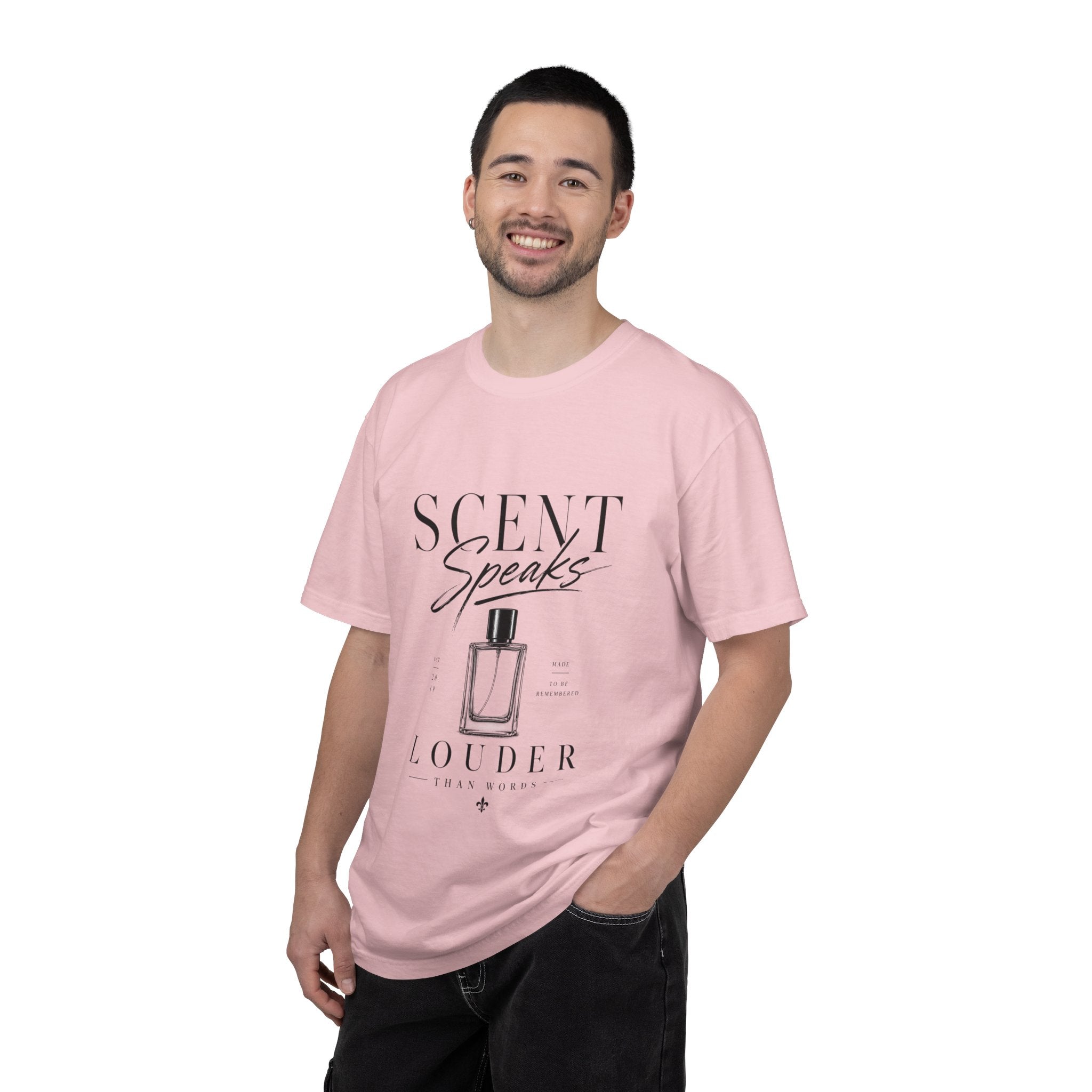 Perfume Graphic T-Shirt — “Scent Speaks Louder” Minimal Fragrance Tee