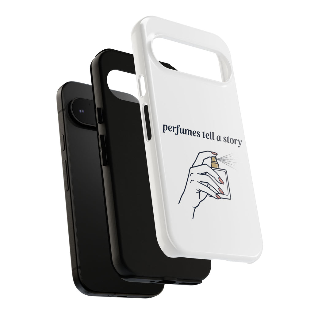 Phone Case — "perfumes tell a story" Minimalist Perfume Bottle Design