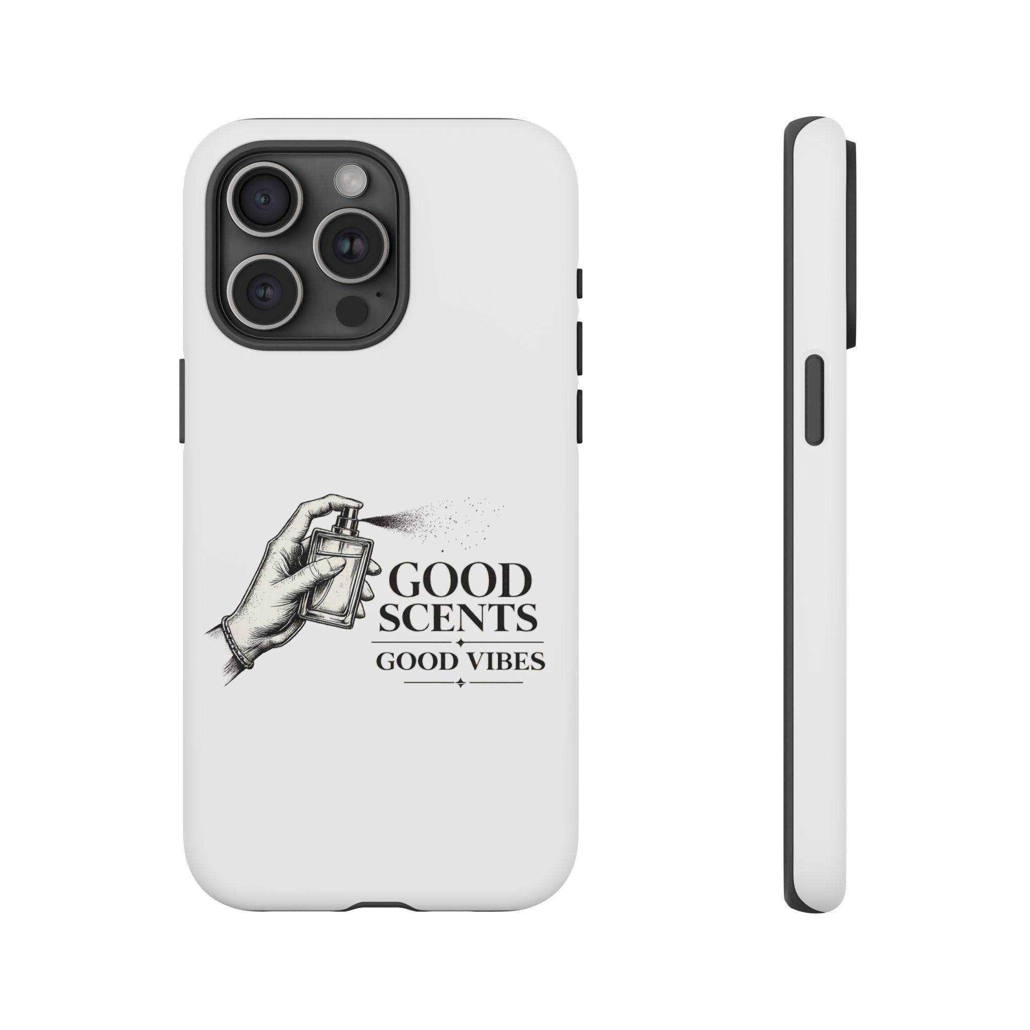 Phone Case - "Good Scents, Good Vibes" Fragrance Bottle Design