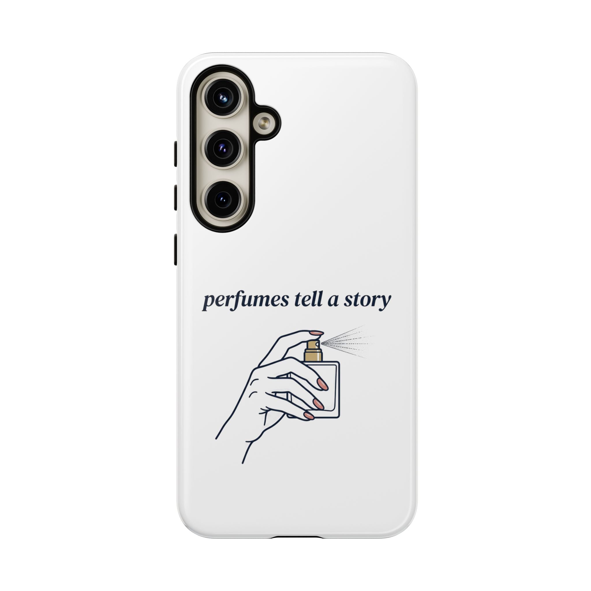 Phone Case — "perfumes tell a story" Minimalist Perfume Bottle Design