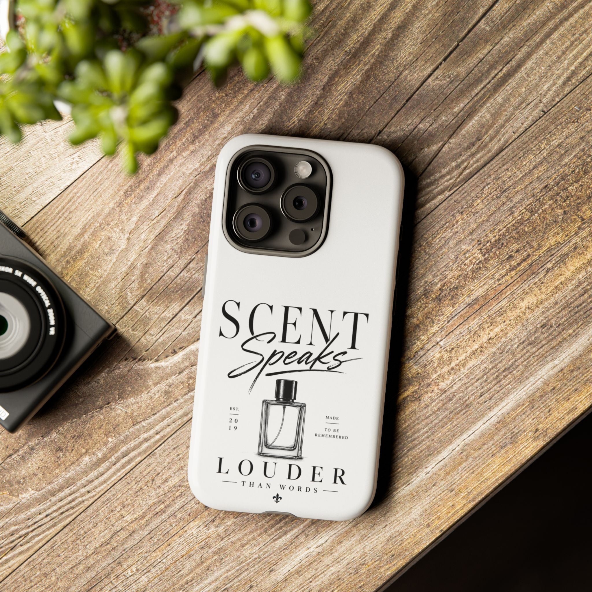 Phone Case — "Scent Speaks Louder Than Words" Perfume Bottle Design