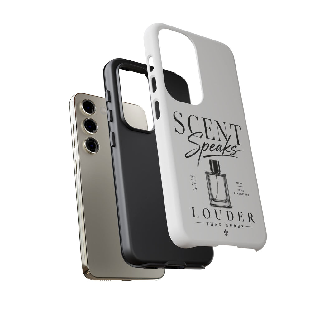 Phone Case — "Scent Speaks Louder Than Words" Perfume Bottle Design