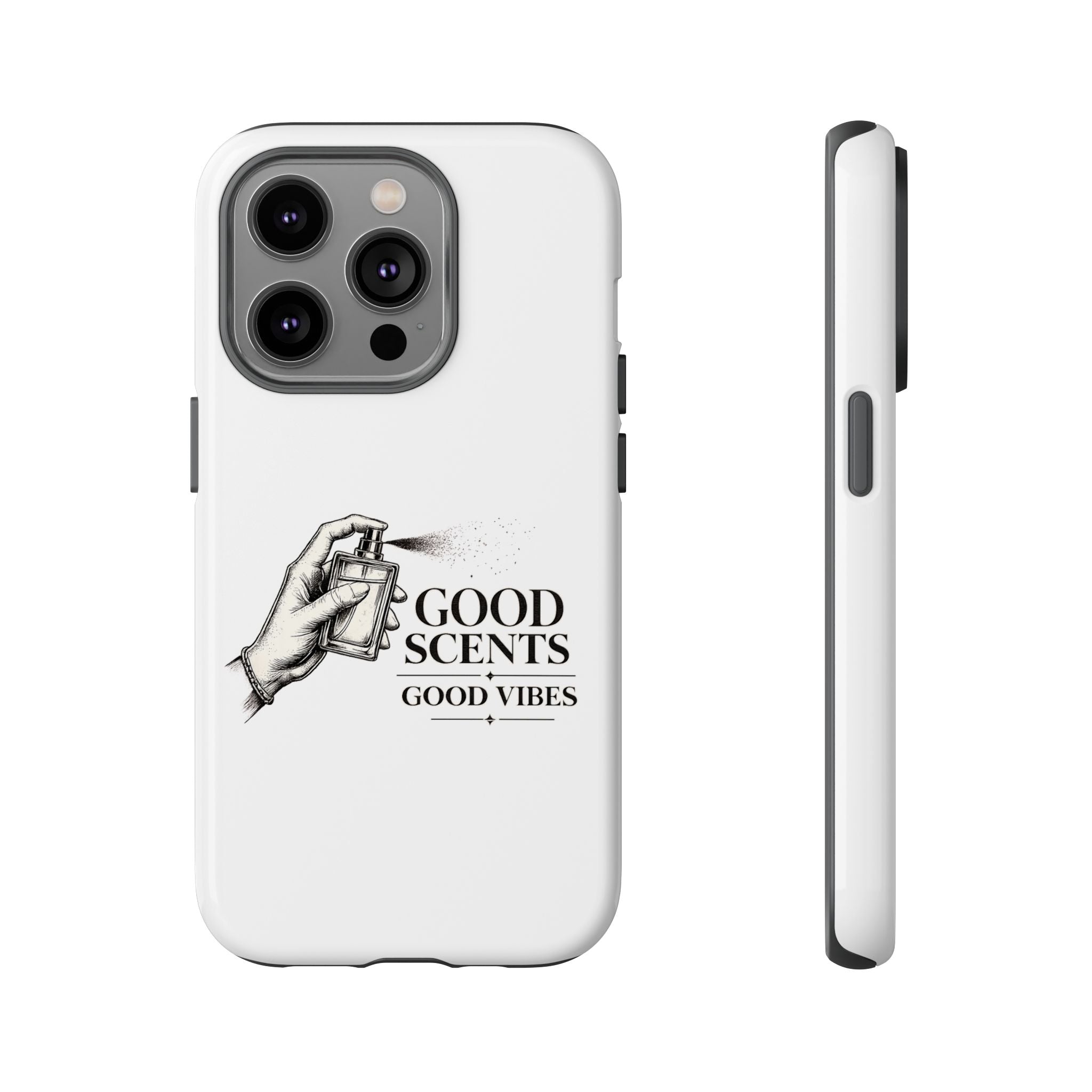 Phone Case - "Good Scents, Good Vibes" Fragrance Bottle Design