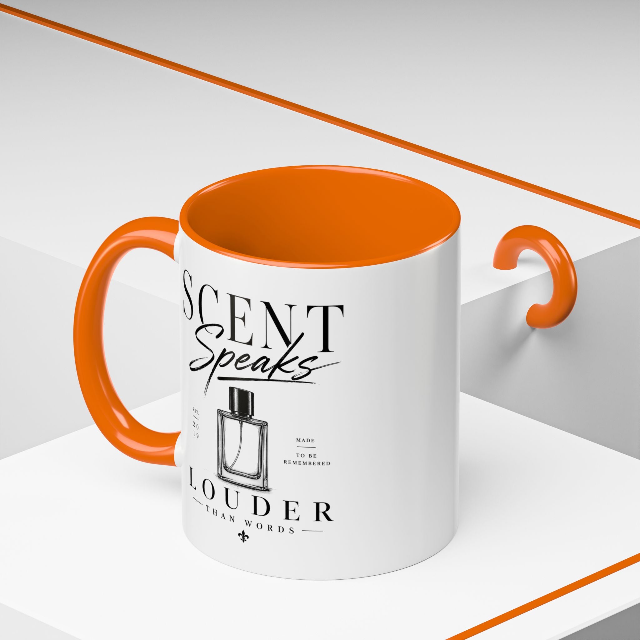 Scent Speaks Coffee Mug — "Scent Speaks Louder Than Words" Accent Mug (11/15oz)