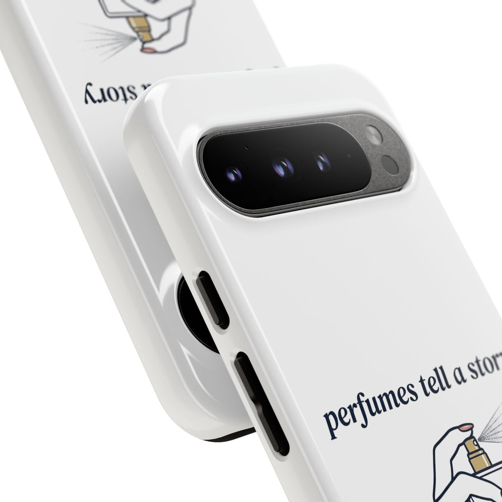 Phone Case — "perfumes tell a story" Minimalist Perfume Bottle Design