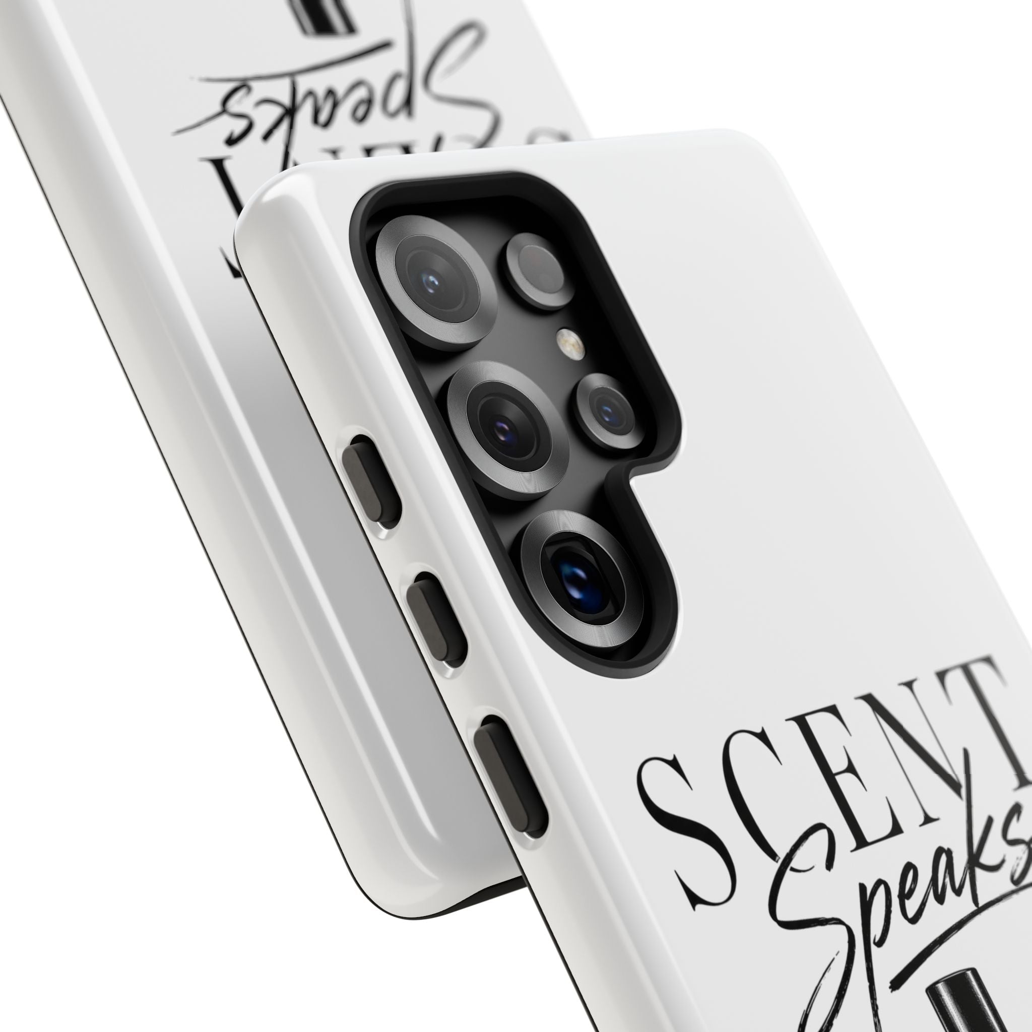 Phone Case — "Scent Speaks Louder Than Words" Perfume Bottle Design