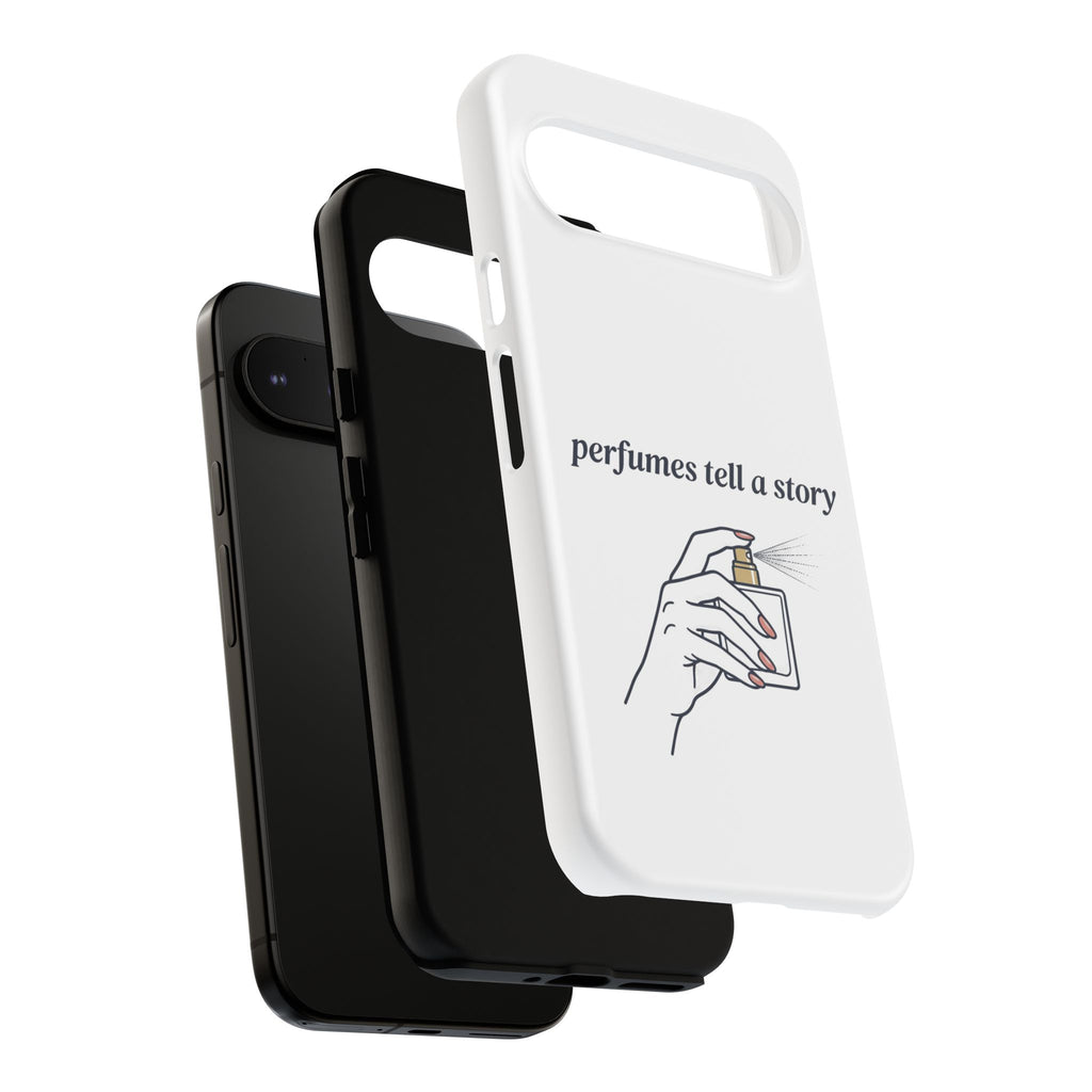 Phone Case — "perfumes tell a story" Minimalist Perfume Bottle Design