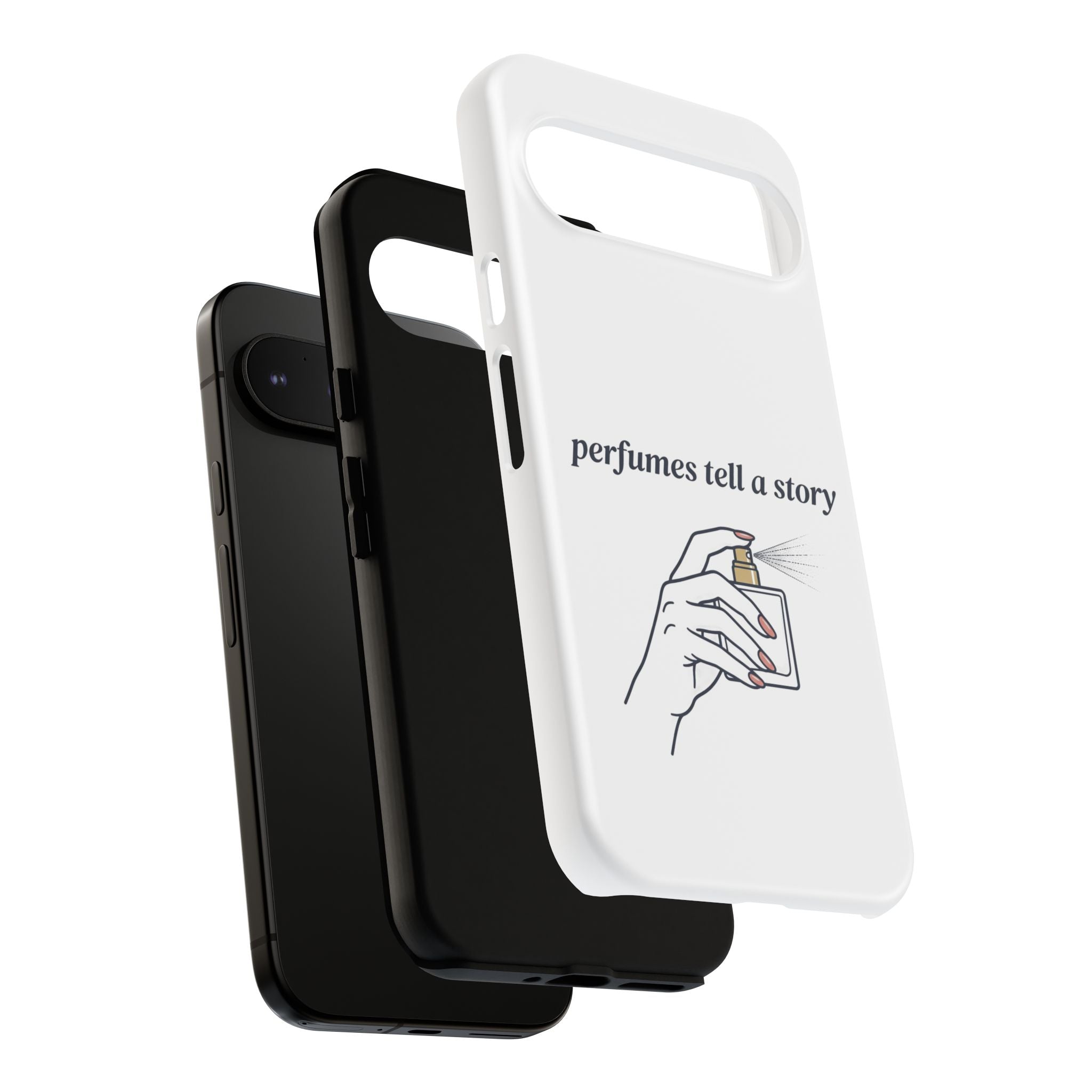 Phone Case — "perfumes tell a story" Minimalist Perfume Bottle Design