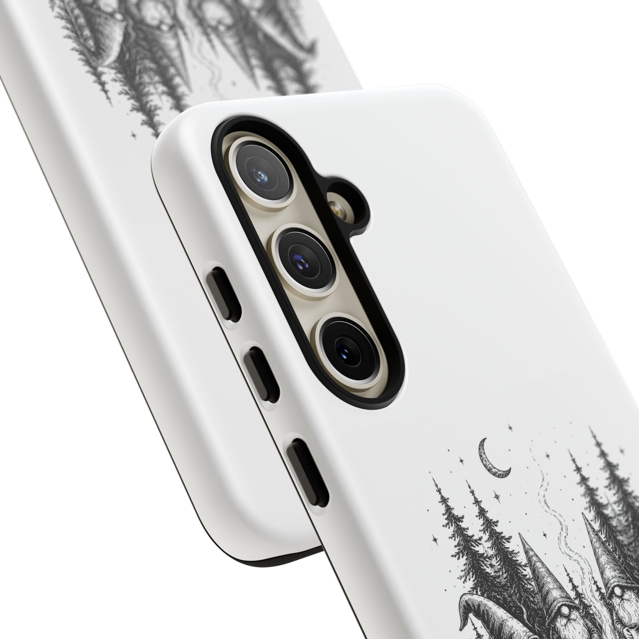 Gnome Campfire Protective Phone Case — Night Forest Illustration