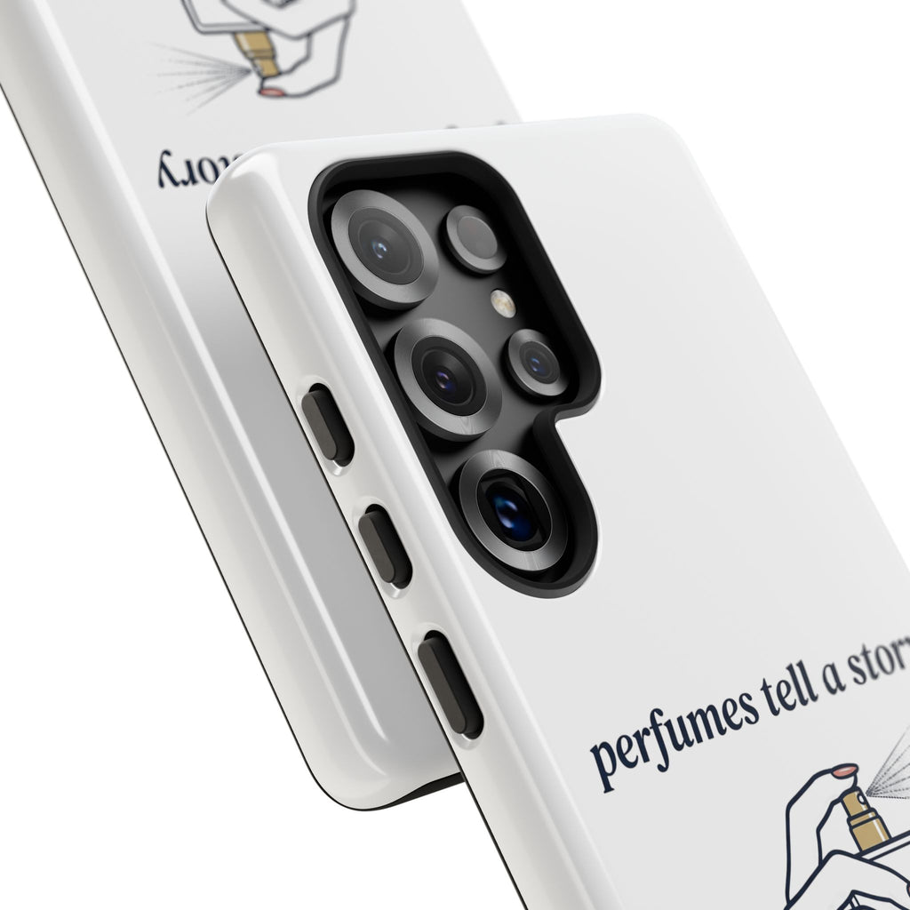 Phone Case — "perfumes tell a story" Minimalist Perfume Bottle Design