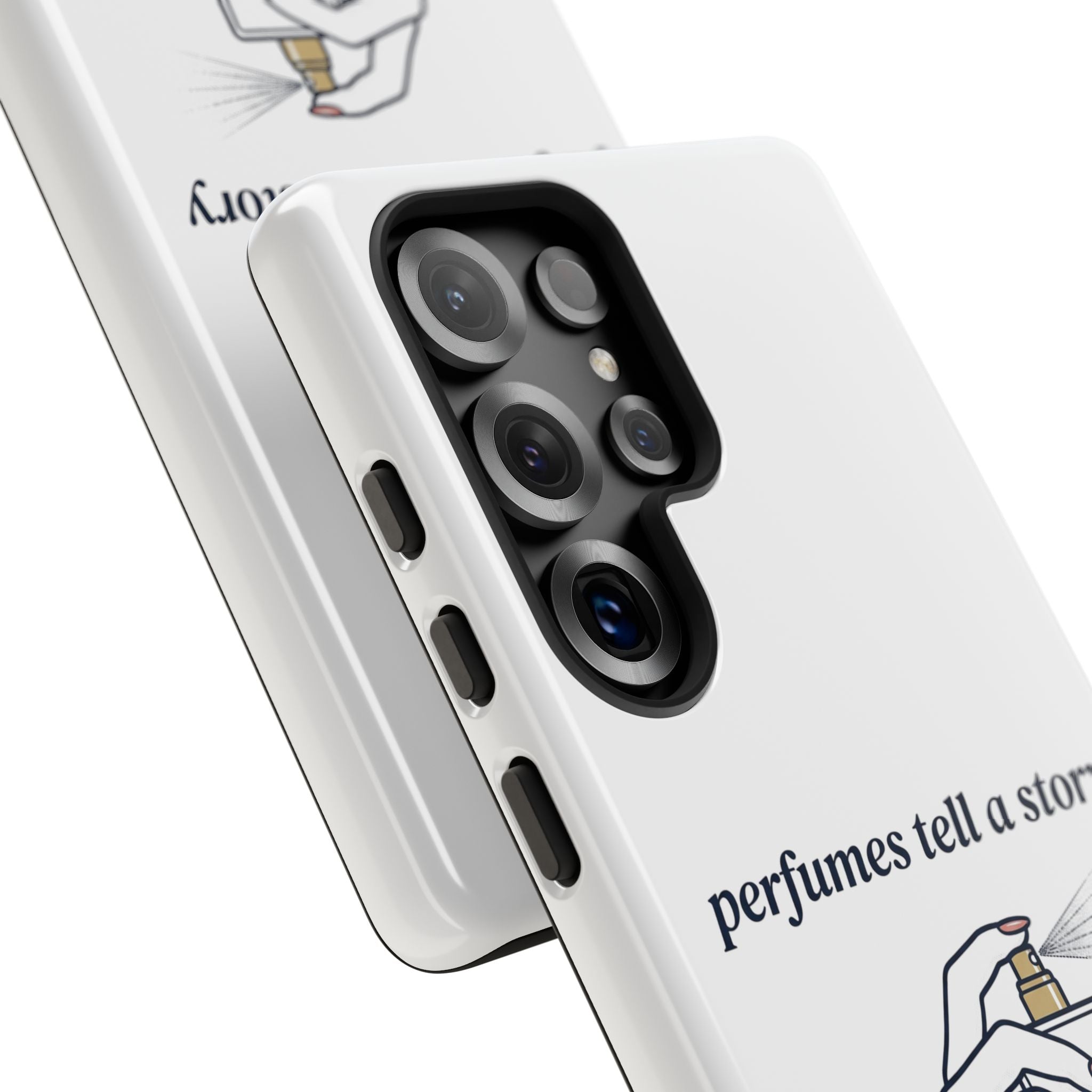 Phone Case — "perfumes tell a story" Minimalist Perfume Bottle Design