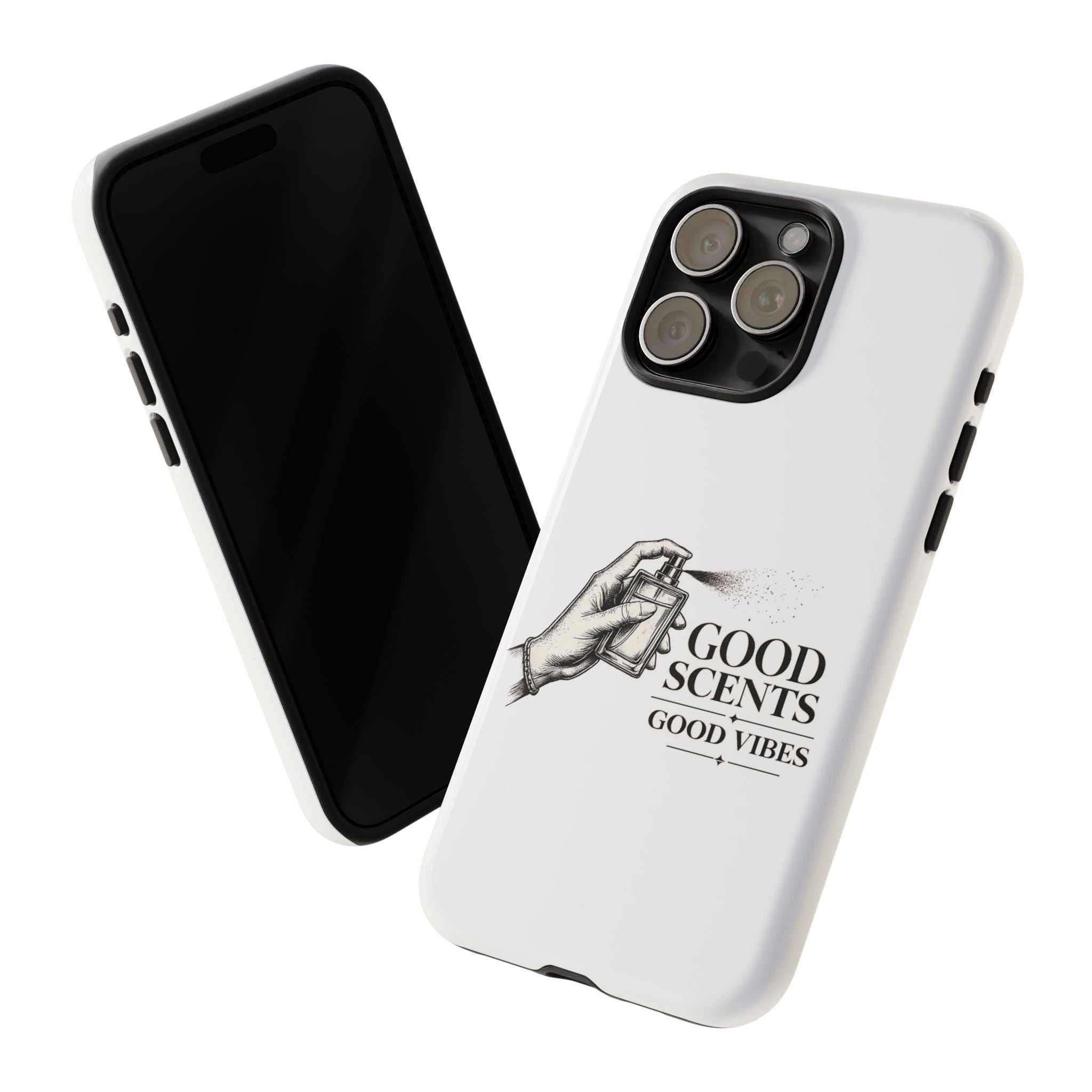 Phone Case - "Good Scents, Good Vibes" Fragrance Bottle Design