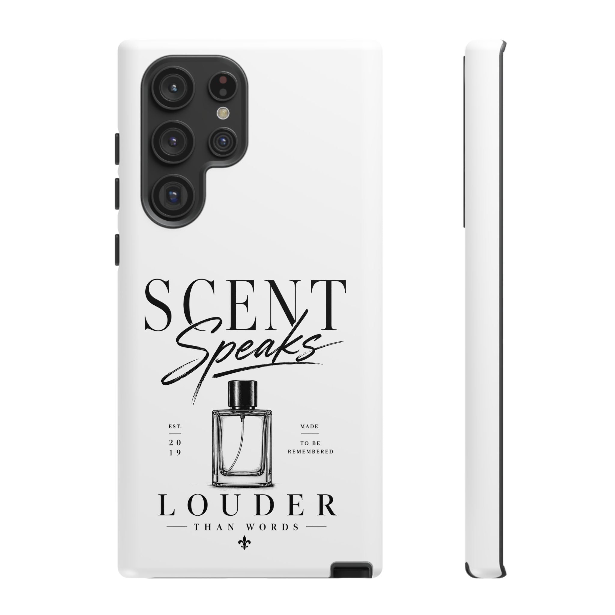 Phone Case — "Scent Speaks Louder Than Words" Perfume Bottle Design