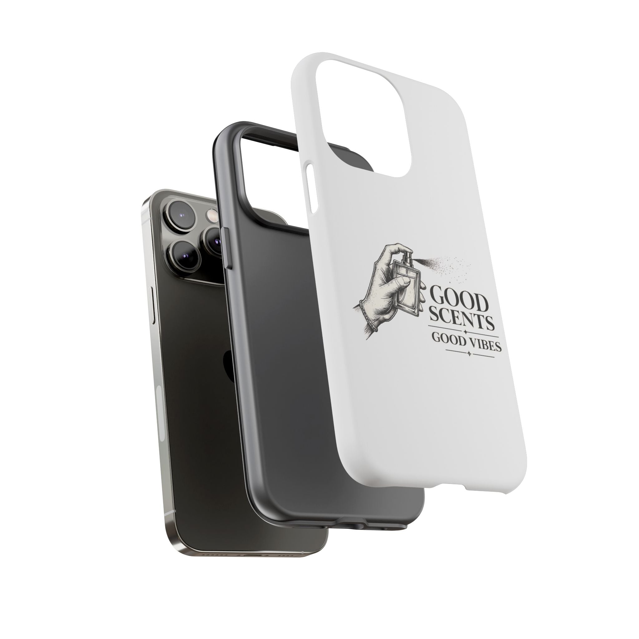 Phone Case - "Good Scents, Good Vibes" Fragrance Bottle Design