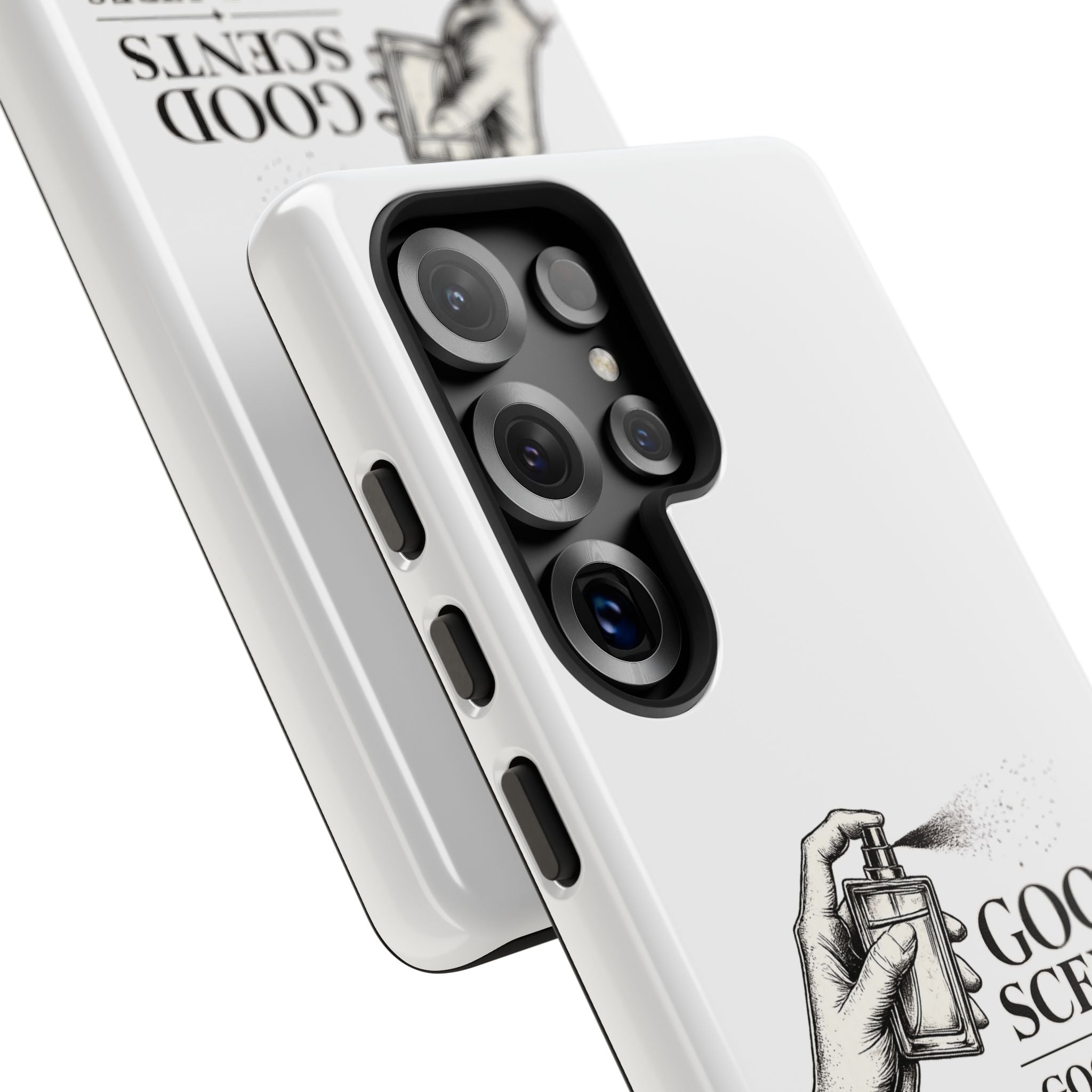 Phone Case - "Good Scents, Good Vibes" Fragrance Bottle Design