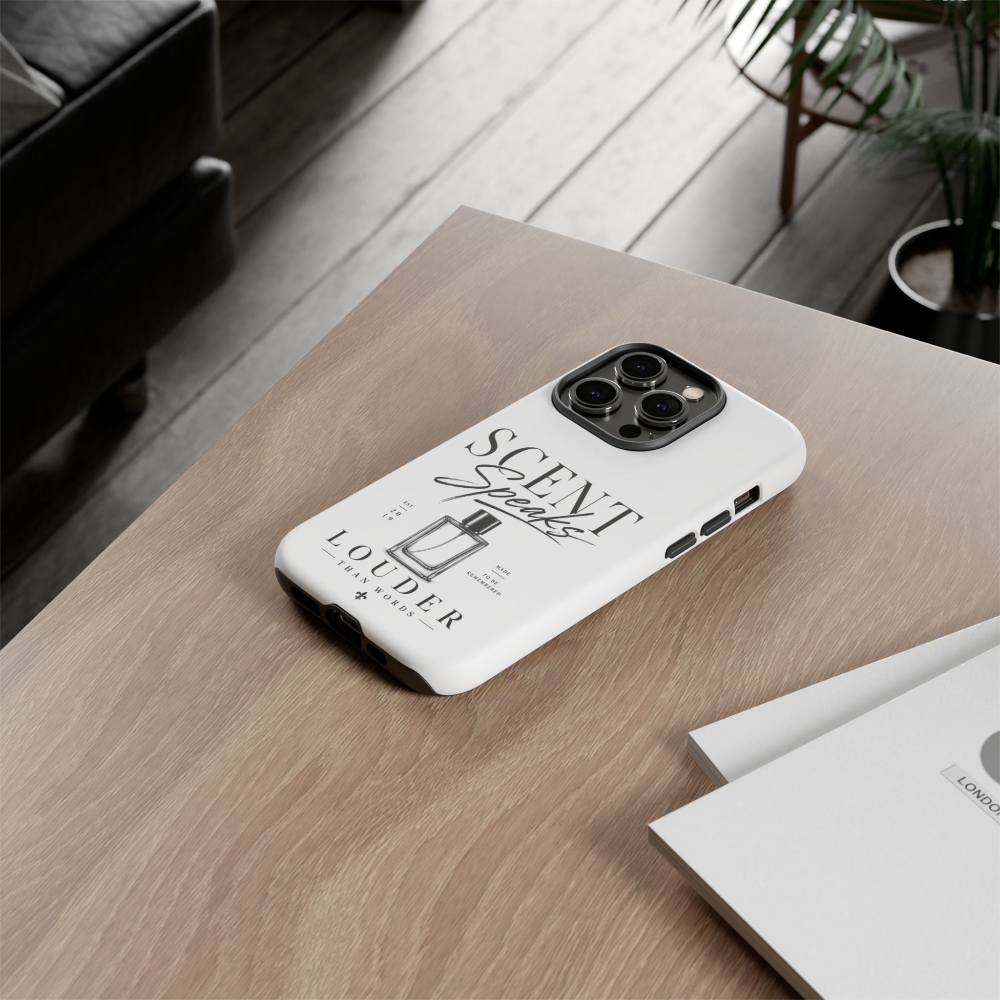 Phone Case — "Scent Speaks Louder Than Words" Perfume Bottle Design