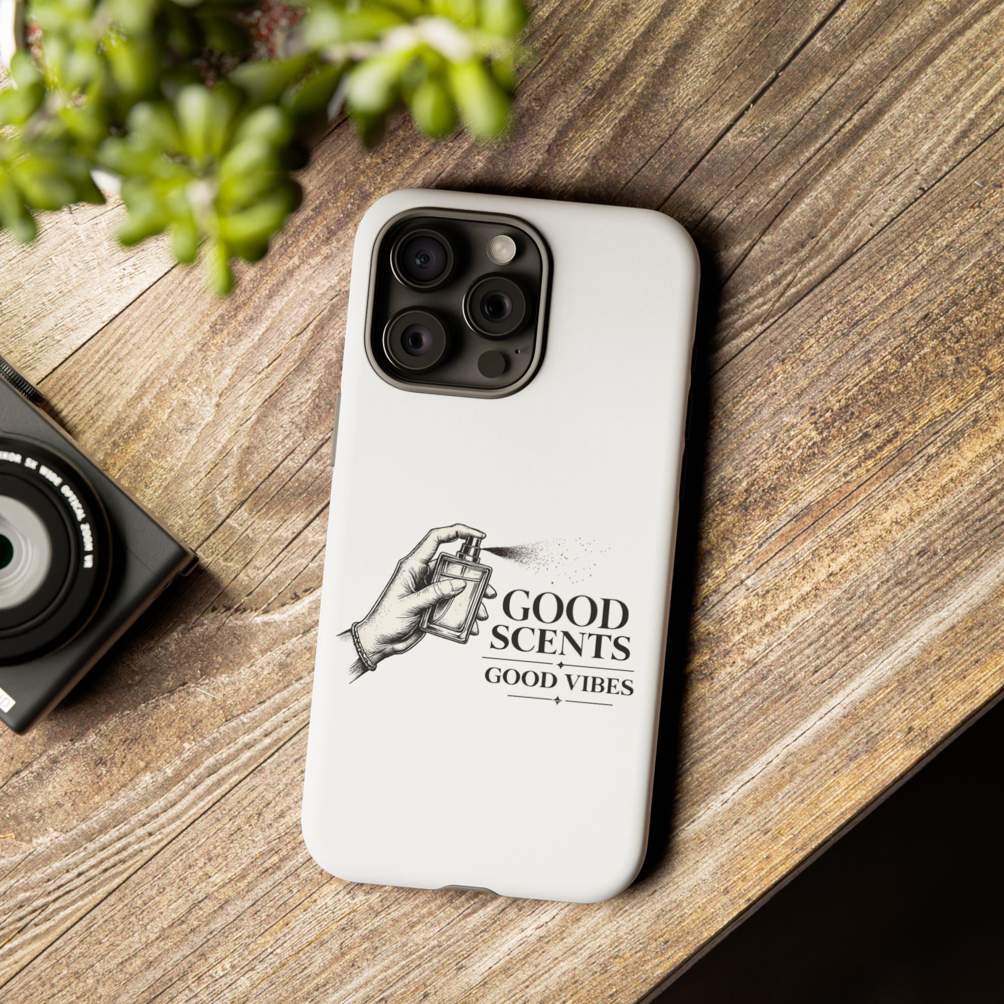 Phone Case - "Good Scents, Good Vibes" Fragrance Bottle Design