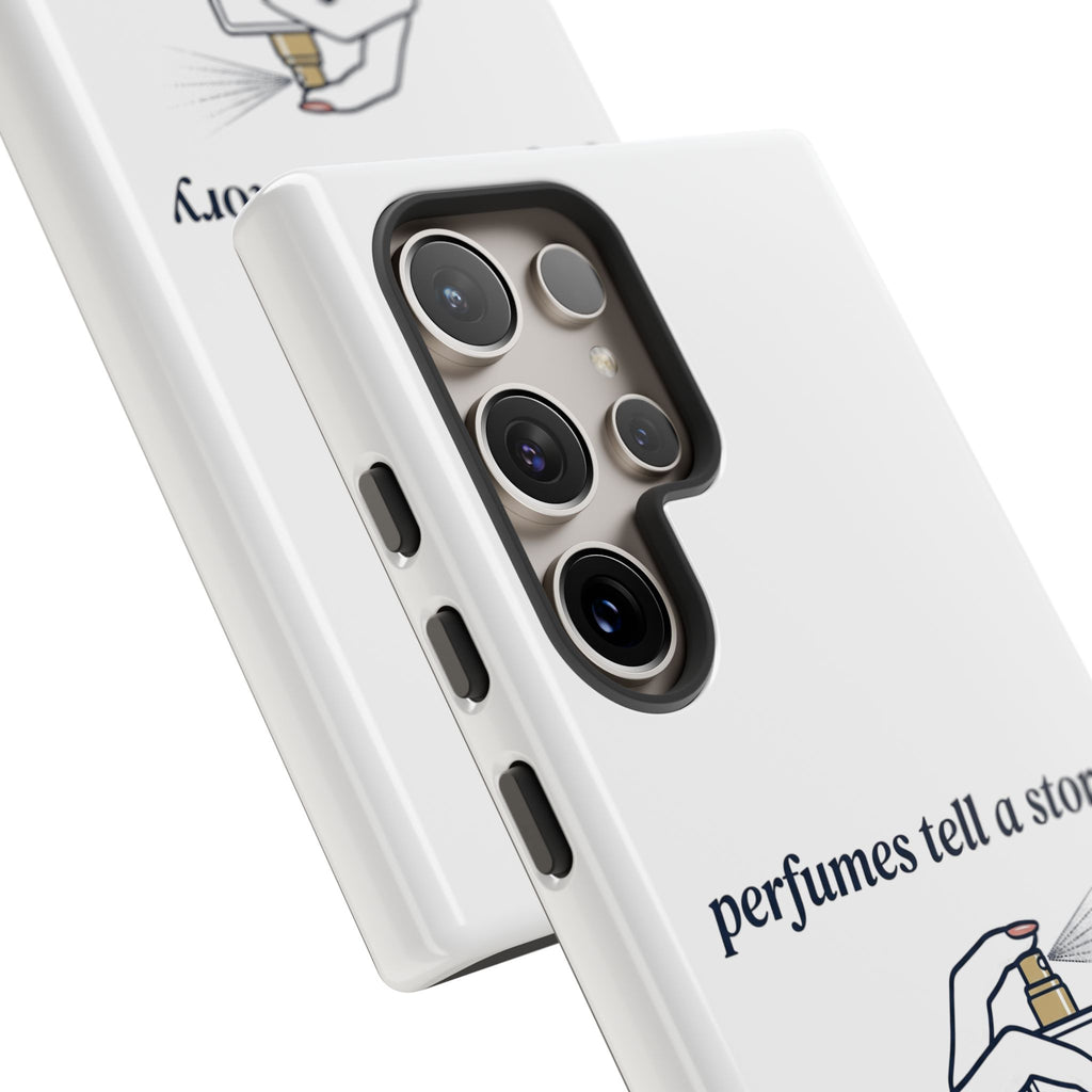 Phone Case — "perfumes tell a story" Minimalist Perfume Bottle Design