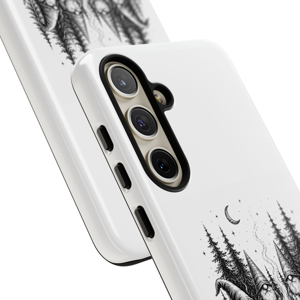 Gnome Campfire Protective Phone Case — Night Forest Illustration
