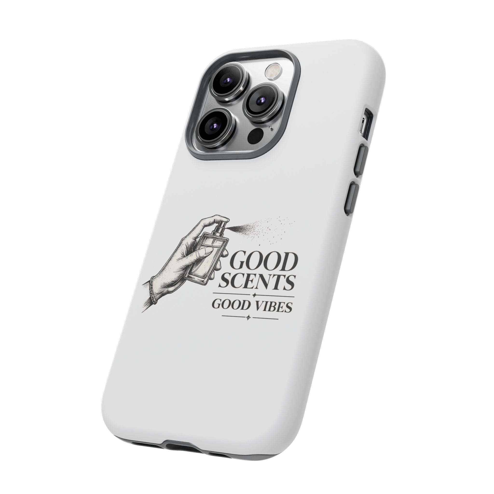 Phone Case - "Good Scents, Good Vibes" Fragrance Bottle Design