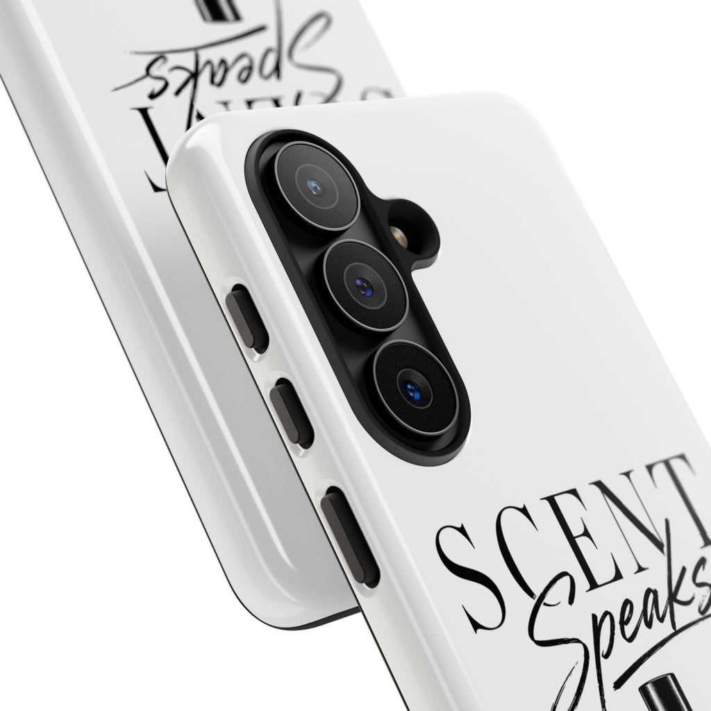 Phone Case — "Scent Speaks Louder Than Words" Perfume Bottle Design