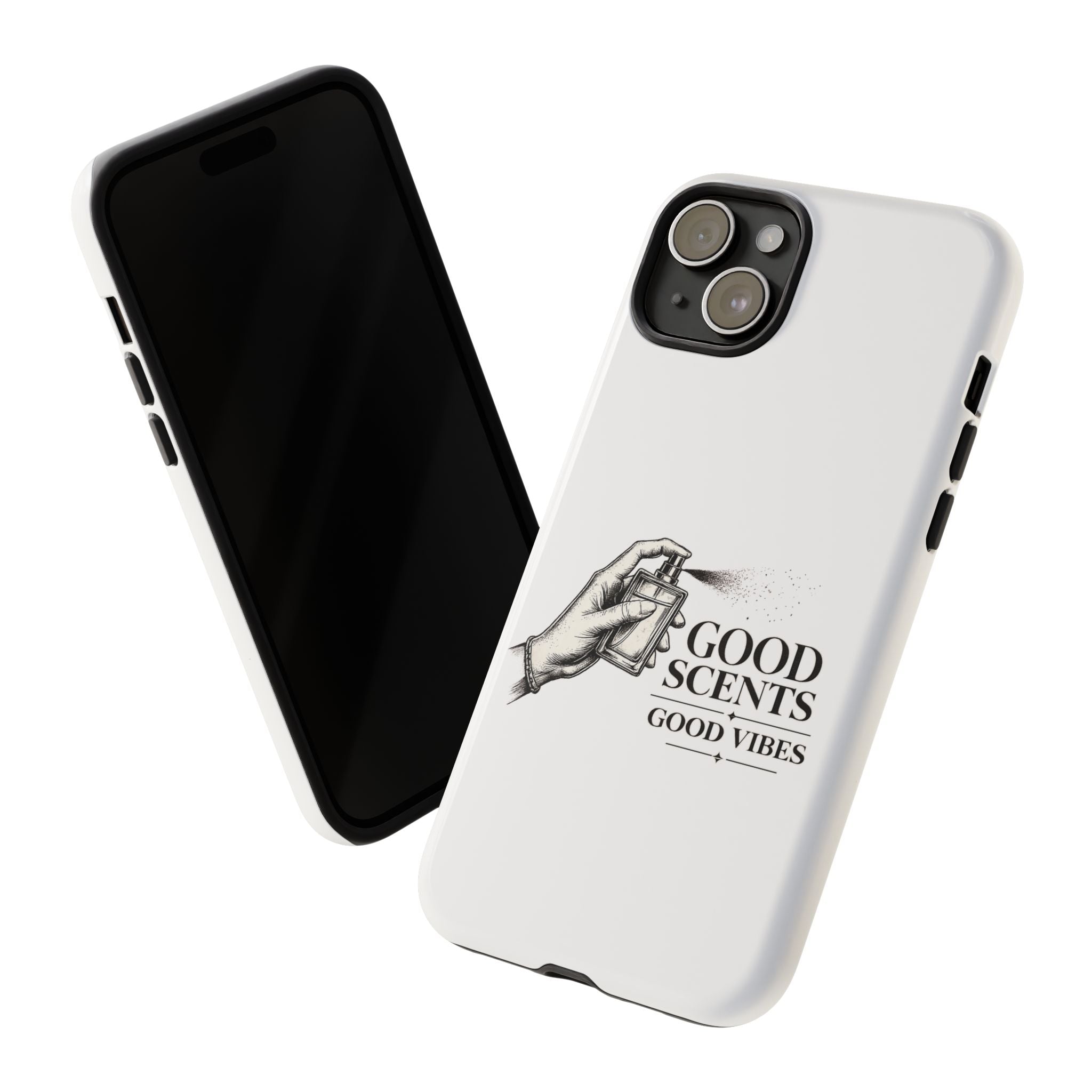 Phone Case - "Good Scents, Good Vibes" Fragrance Bottle Design