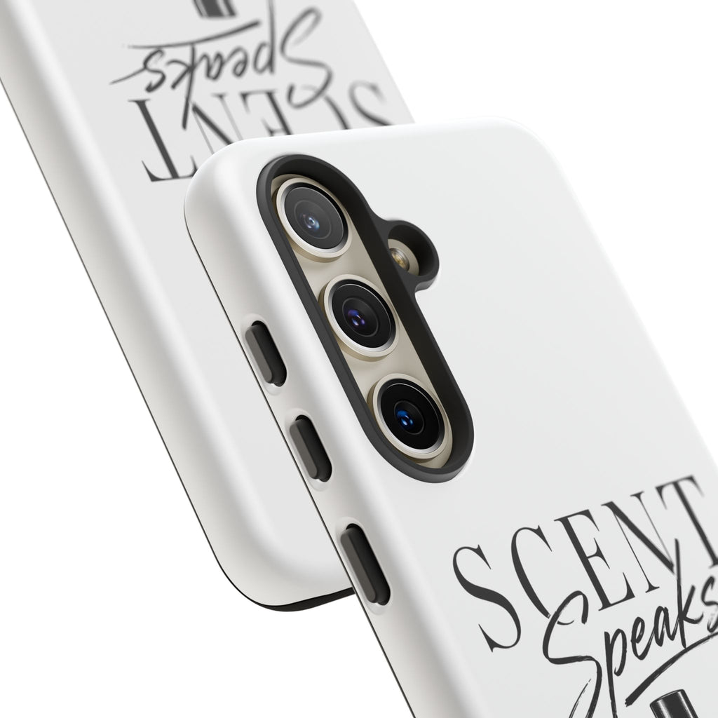 Phone Case — "Scent Speaks Louder Than Words" Perfume Bottle Design