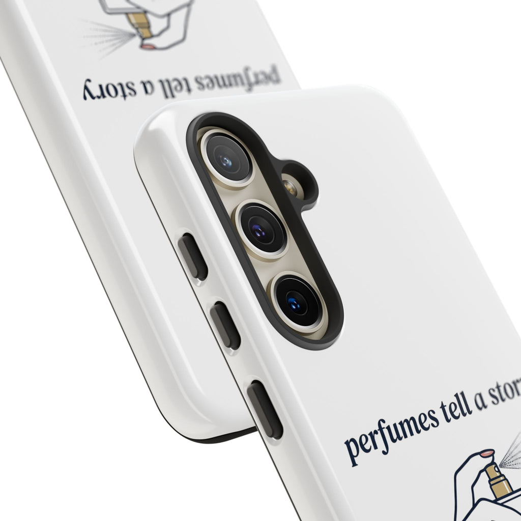 Phone Case — "perfumes tell a story" Minimalist Perfume Bottle Design