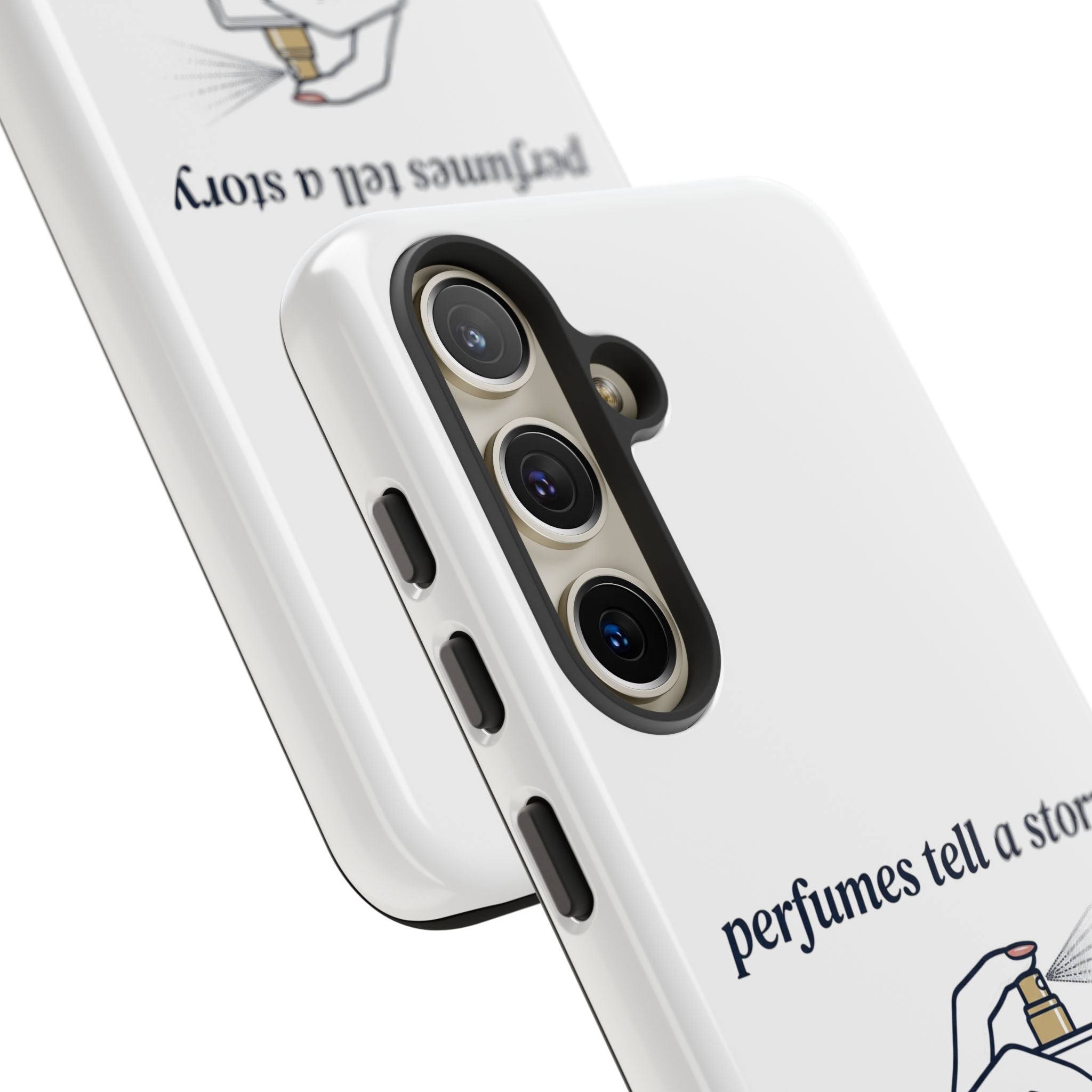 Phone Case — "perfumes tell a story" Minimalist Perfume Bottle Design