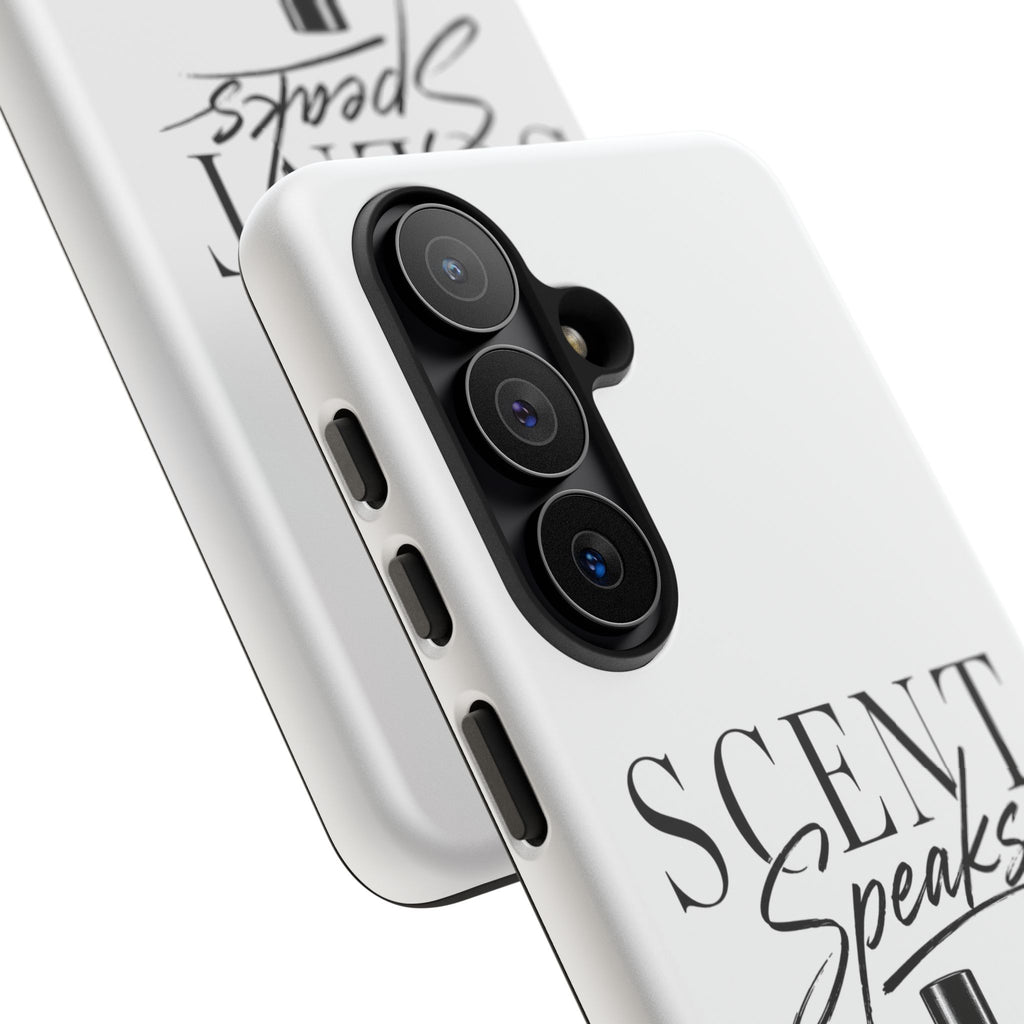 Phone Case — "Scent Speaks Louder Than Words" Perfume Bottle Design