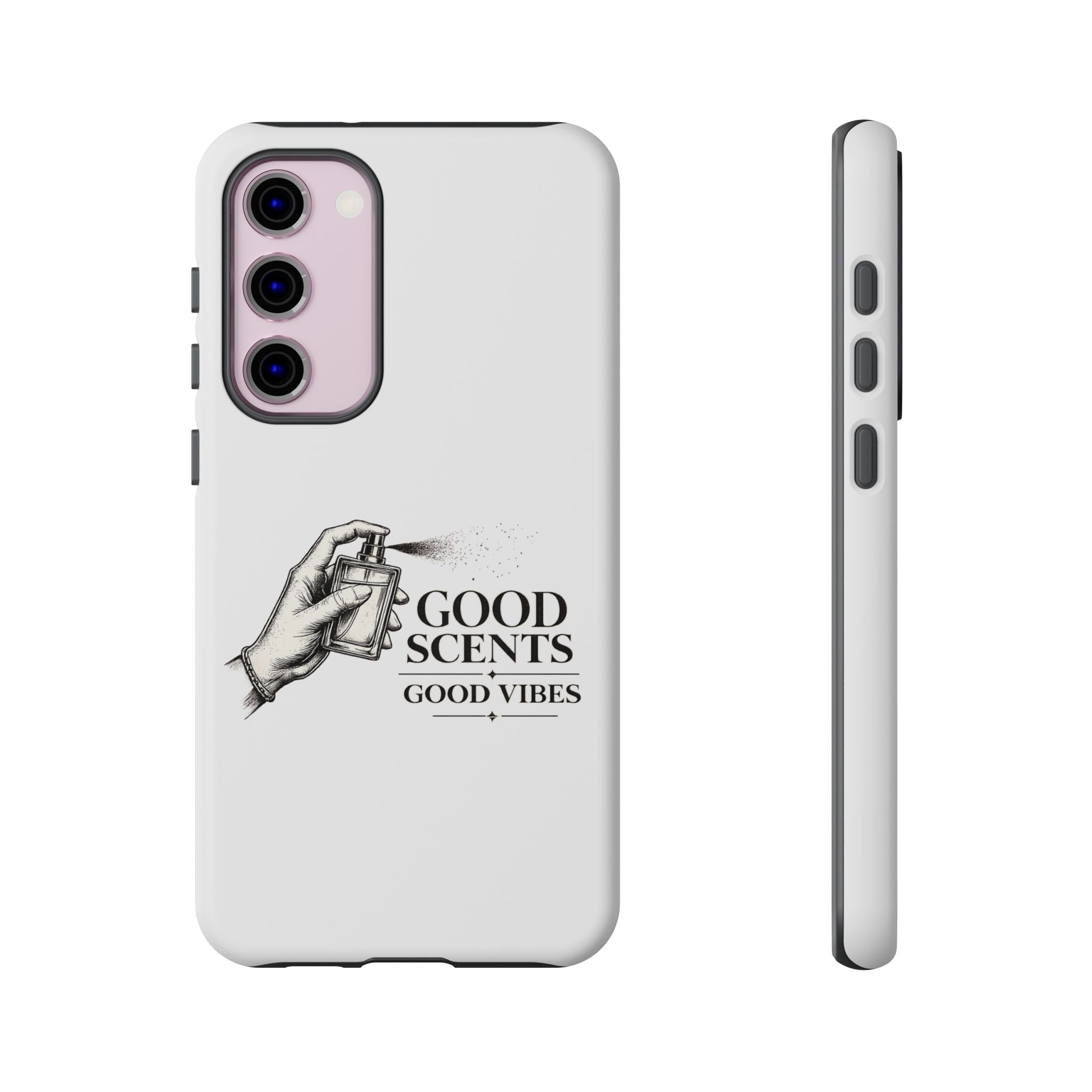 Phone Case - "Good Scents, Good Vibes" Fragrance Bottle Design