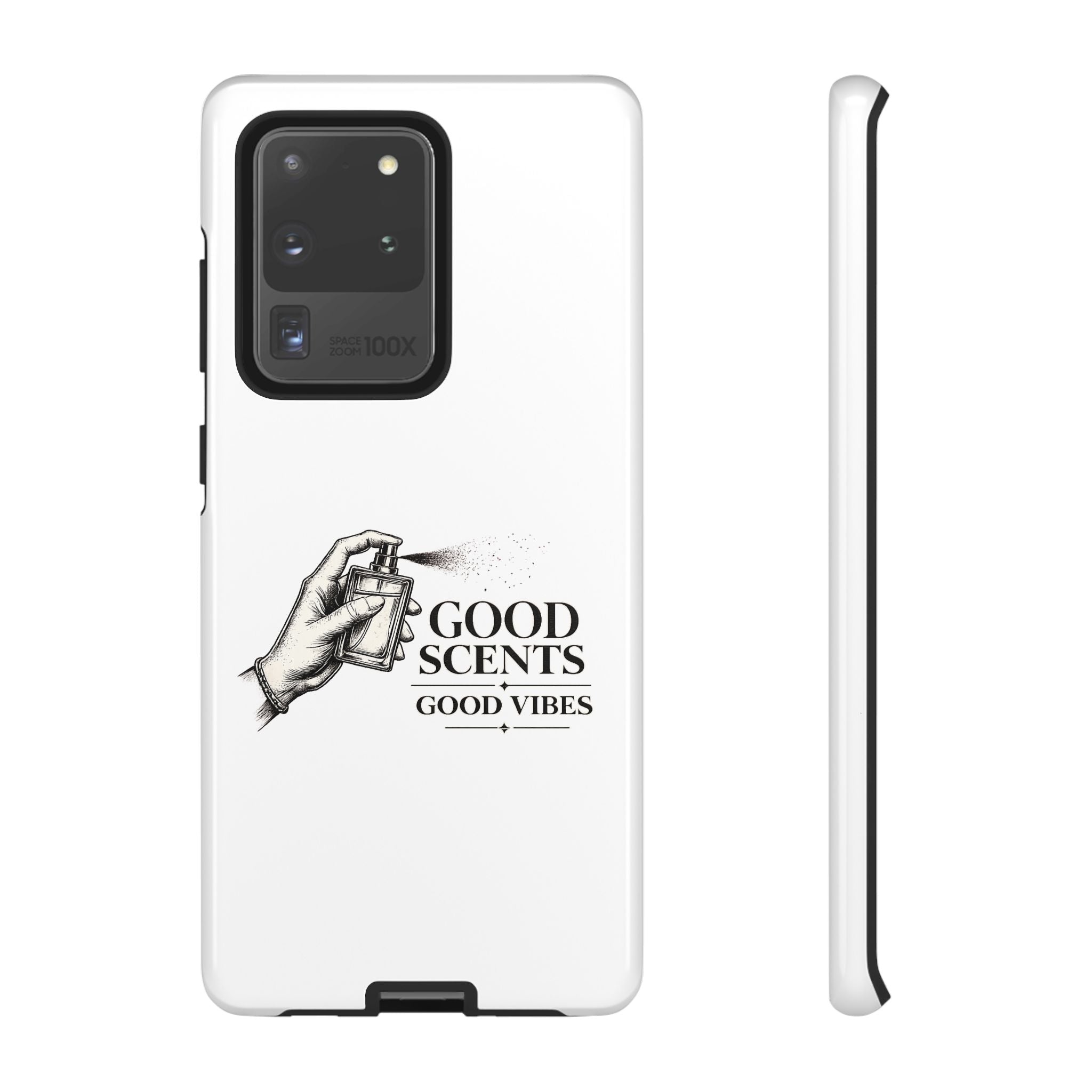 Phone Case - "Good Scents, Good Vibes" Fragrance Bottle Design