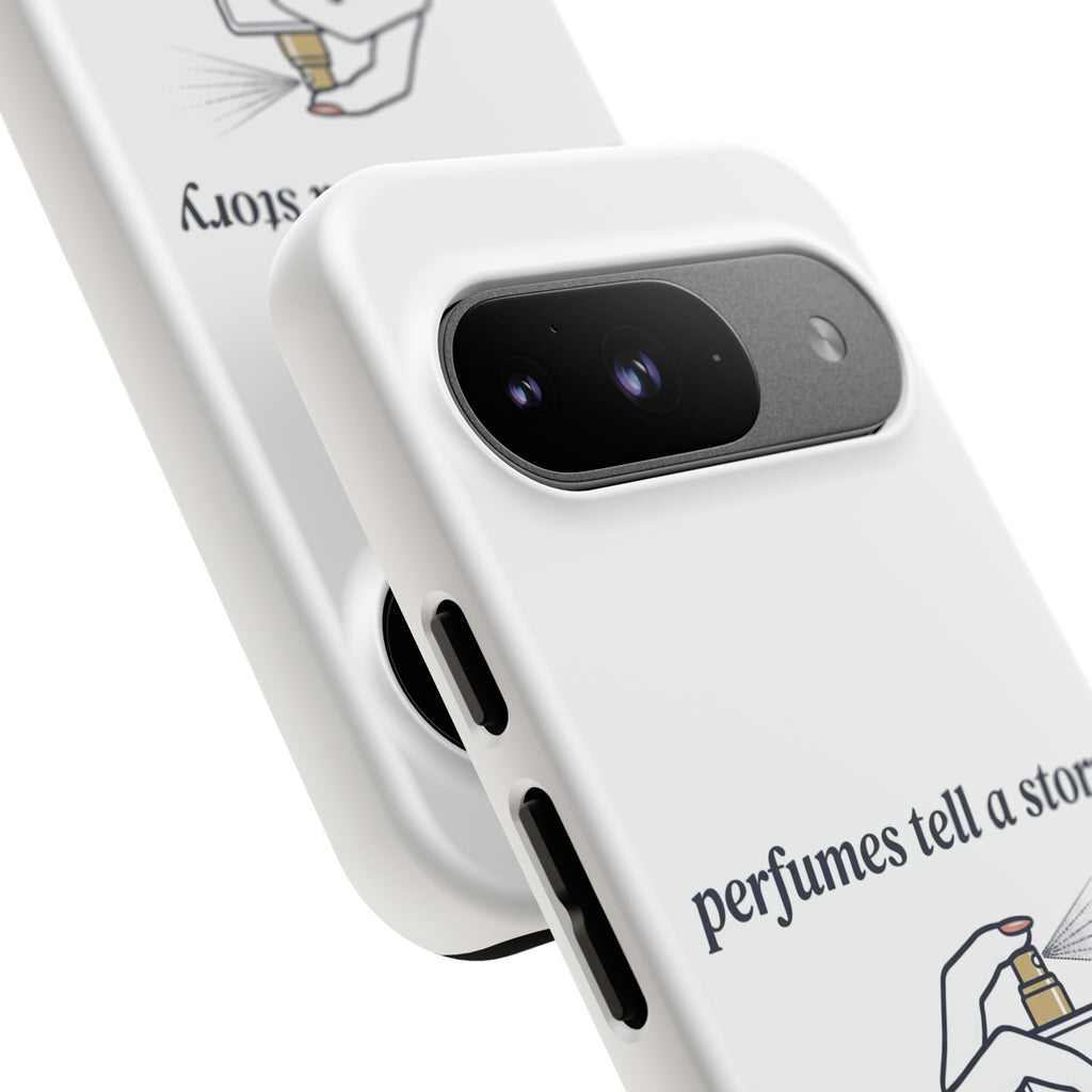 Phone Case — "perfumes tell a story" Minimalist Perfume Bottle Design