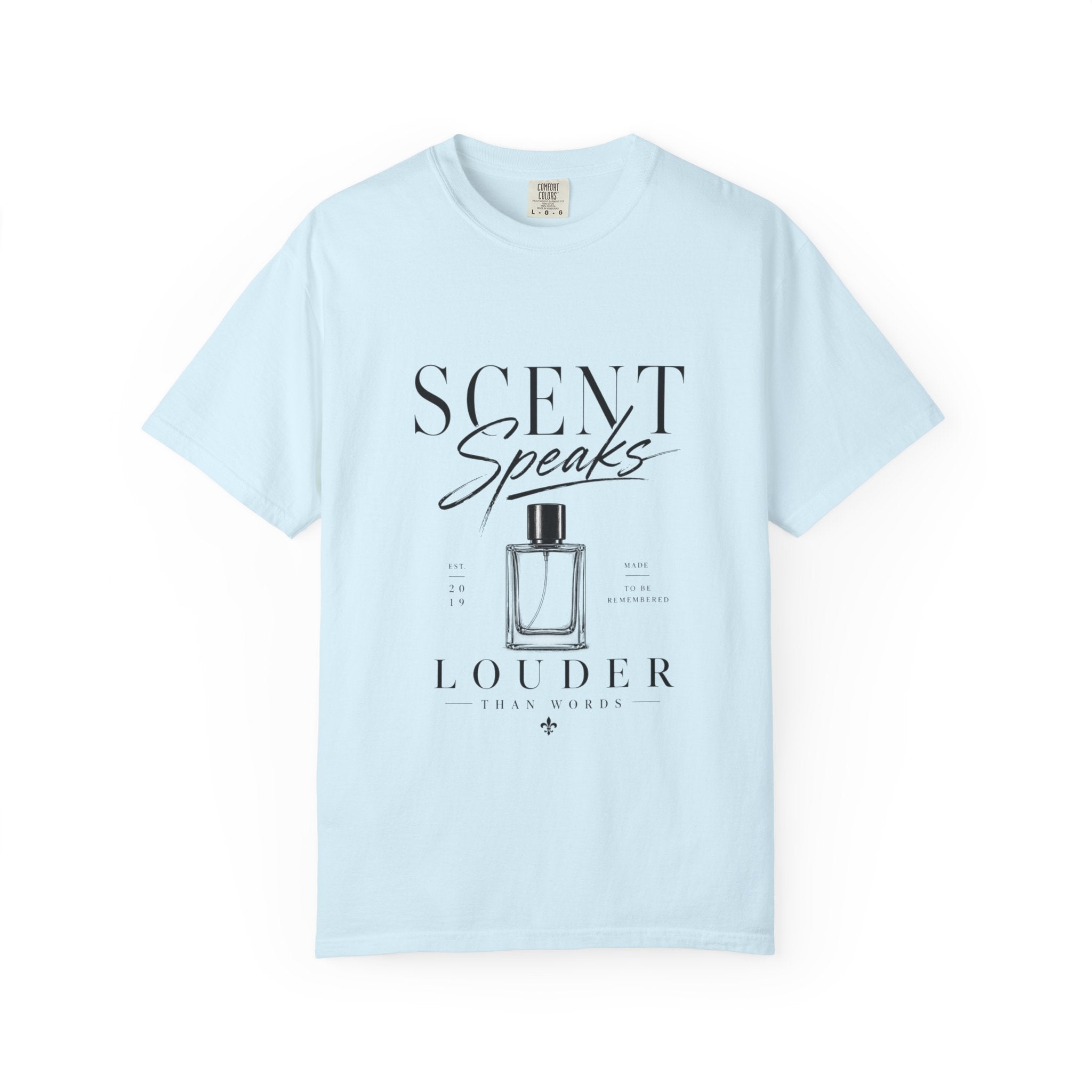Perfume Graphic T-Shirt — “Scent Speaks Louder” Minimal Fragrance Tee