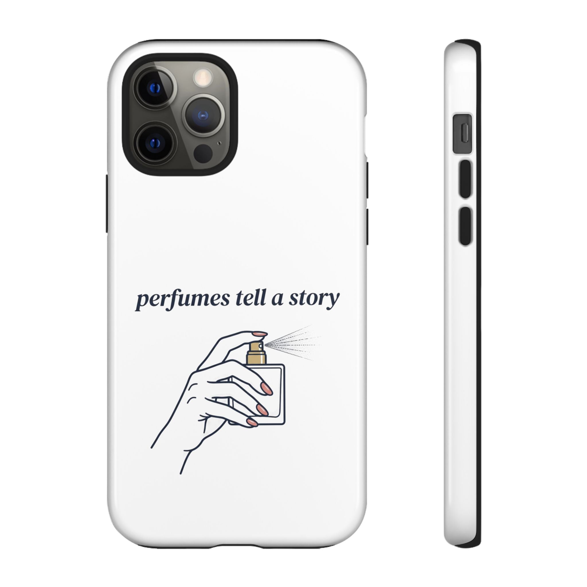 Phone Case — "perfumes tell a story" Minimalist Perfume Bottle Design