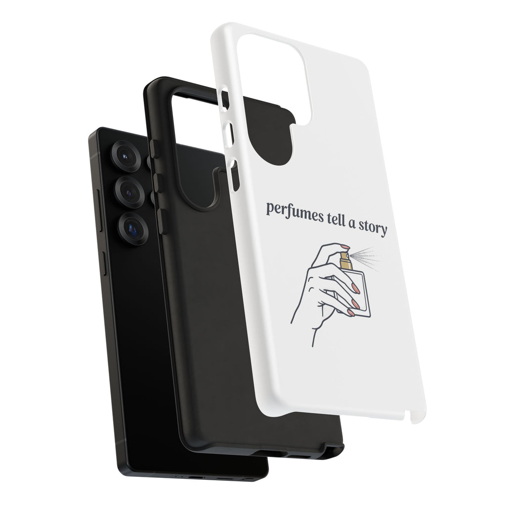 Phone Case — "perfumes tell a story" Minimalist Perfume Bottle Design