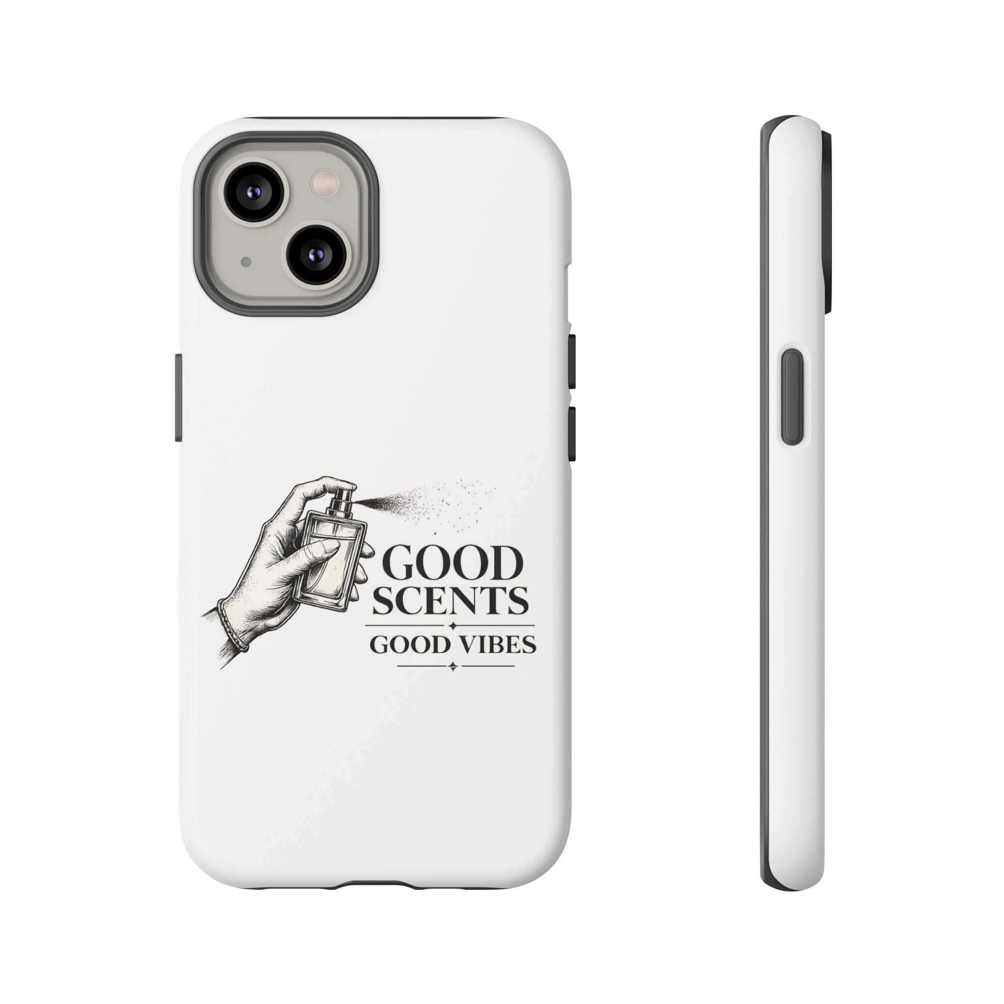 Phone Case - "Good Scents, Good Vibes" Fragrance Bottle Design
