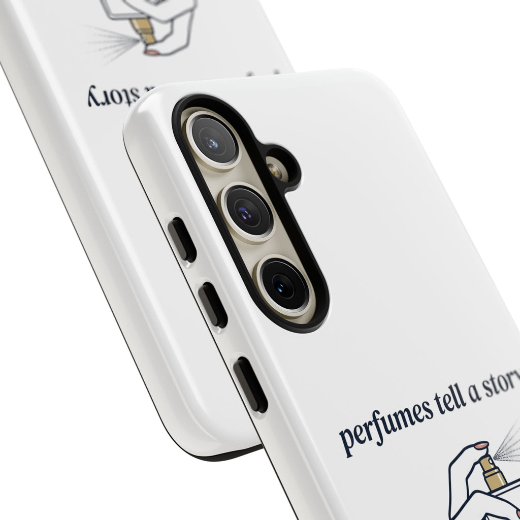 Phone Case — "perfumes tell a story" Minimalist Perfume Bottle Design