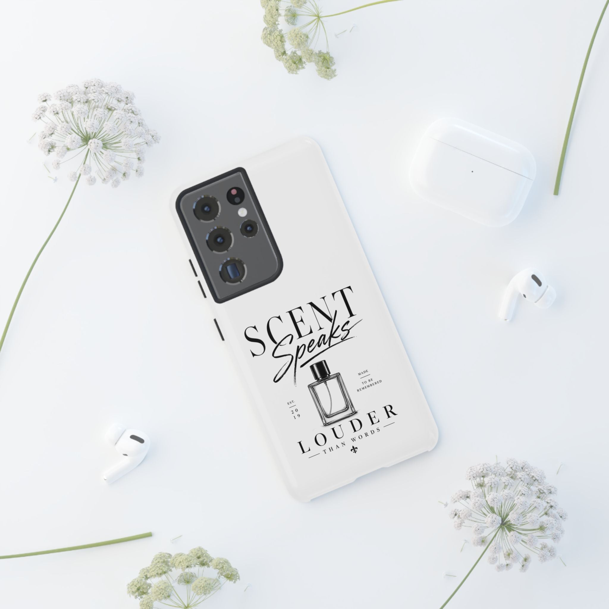Phone Case — "Scent Speaks Louder Than Words" Perfume Bottle Design