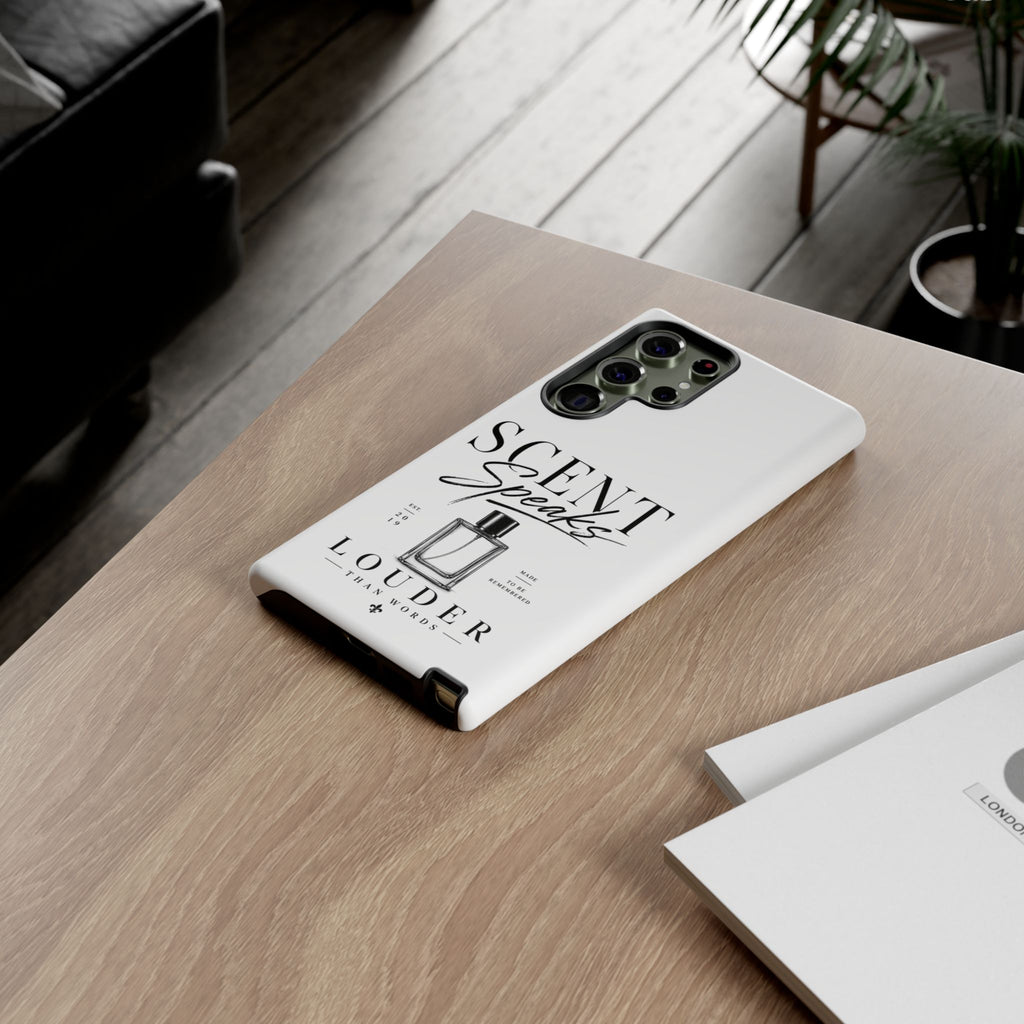 Phone Case — "Scent Speaks Louder Than Words" Perfume Bottle Design