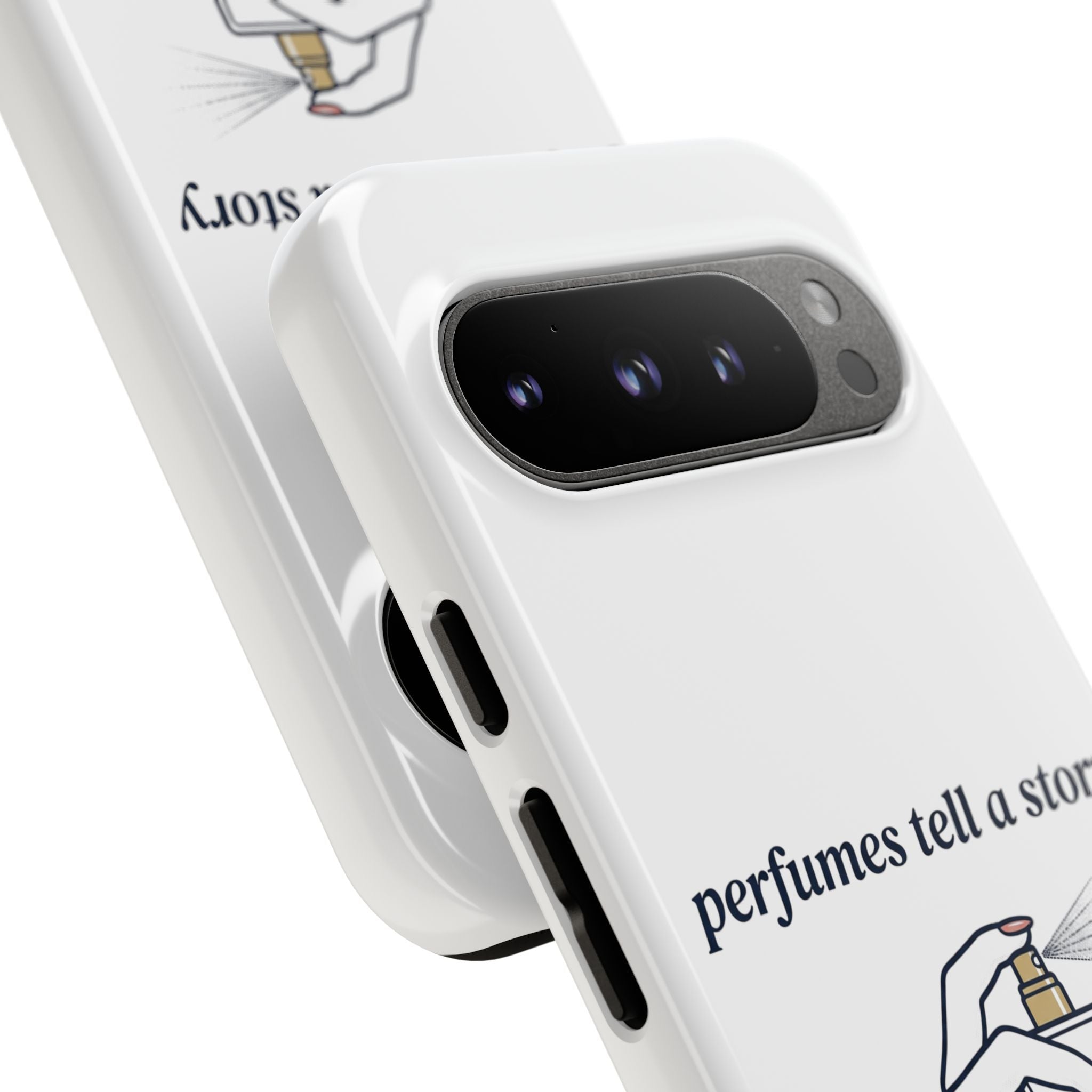 Phone Case — "perfumes tell a story" Minimalist Perfume Bottle Design