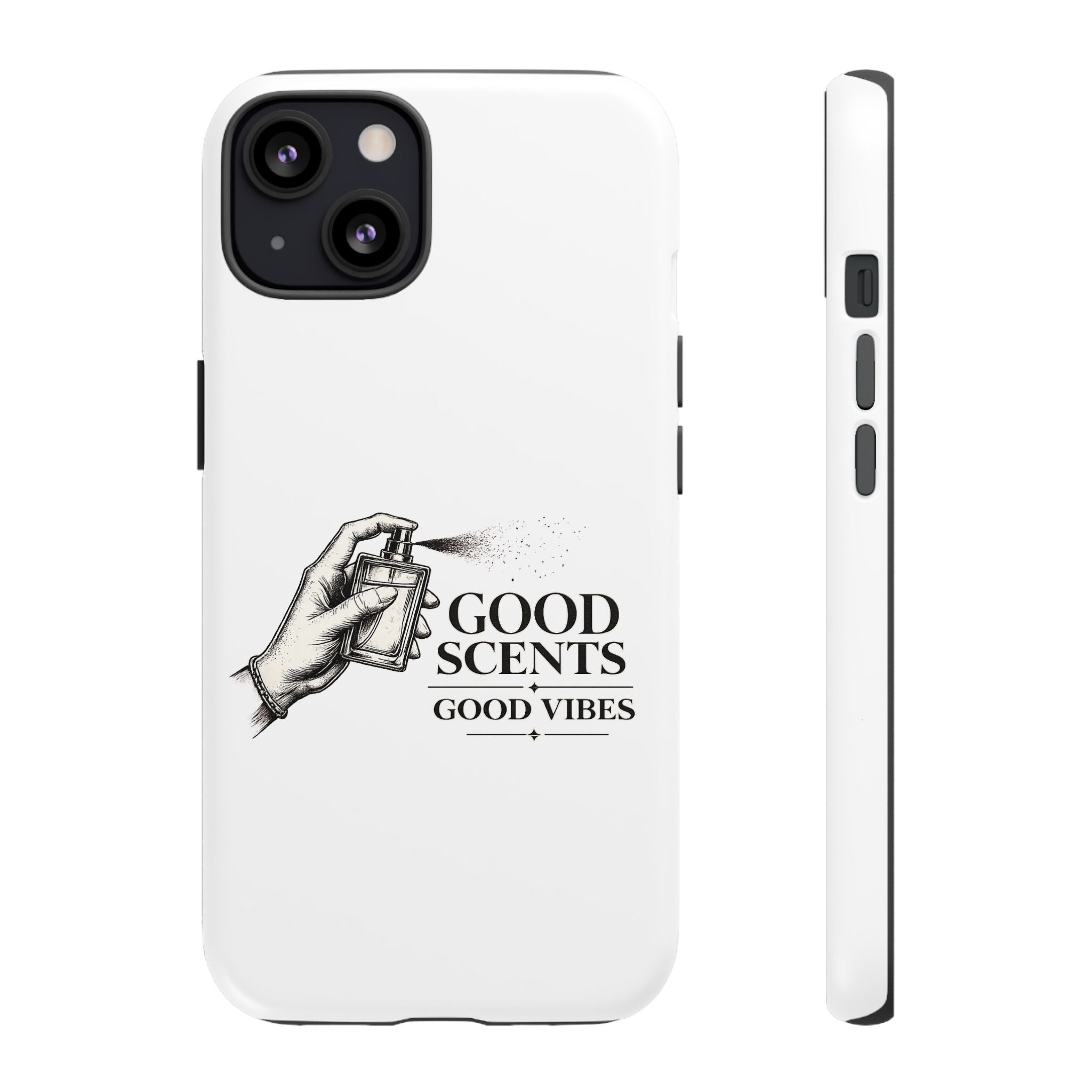 Phone Case - "Good Scents, Good Vibes" Fragrance Bottle Design