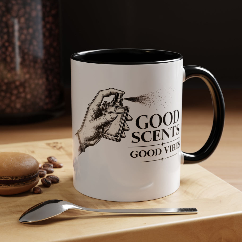 Good Scents, Good Vibes Coffee Mug — Scent Perfume Graphic Accent Mug