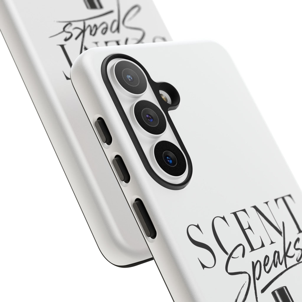 Phone Case — "Scent Speaks Louder Than Words" Perfume Bottle Design