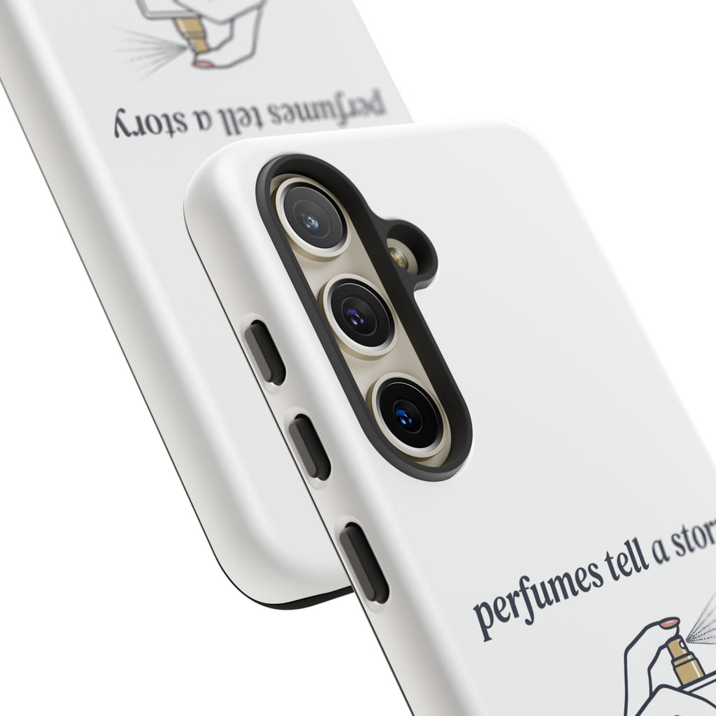 Phone Case — "perfumes tell a story" Minimalist Perfume Bottle Design