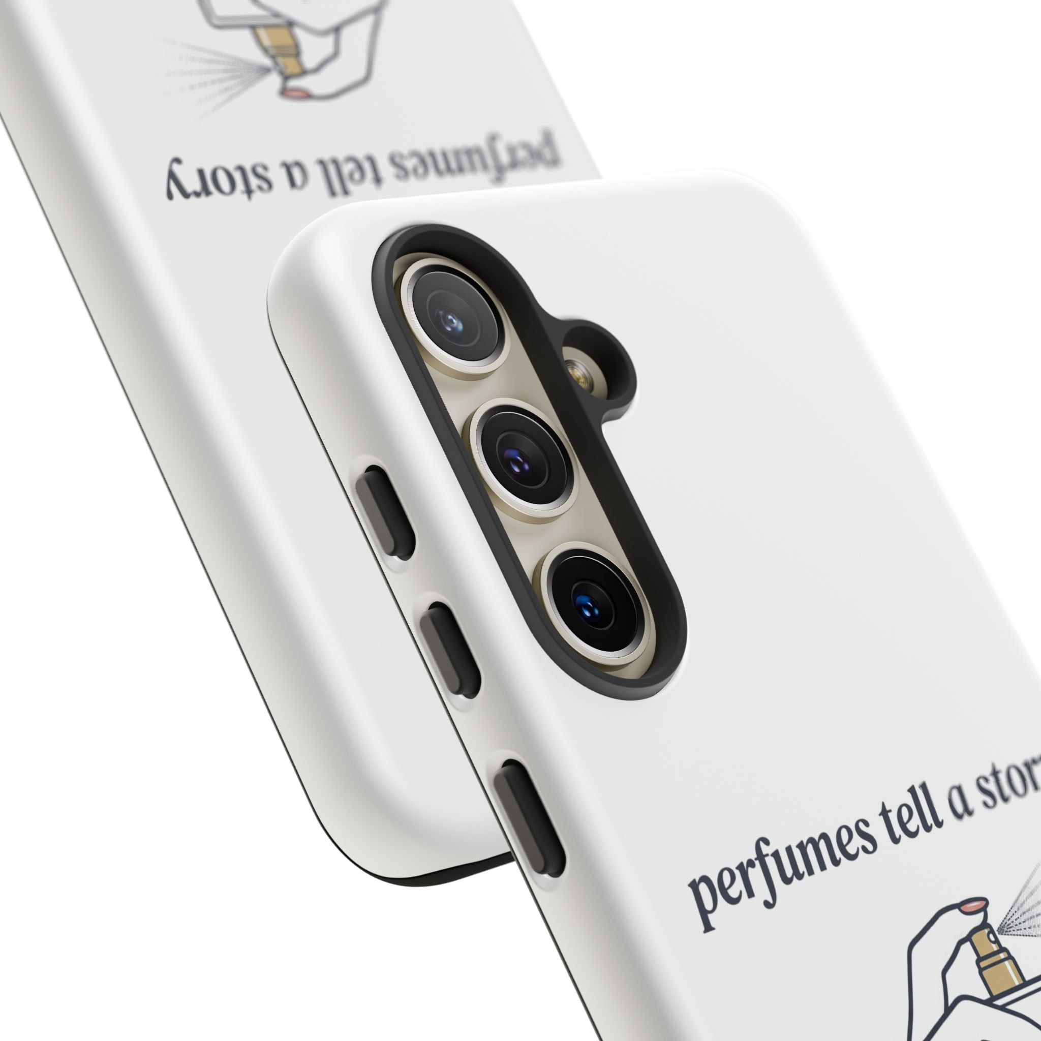 Phone Case — "perfumes tell a story" Minimalist Perfume Bottle Design