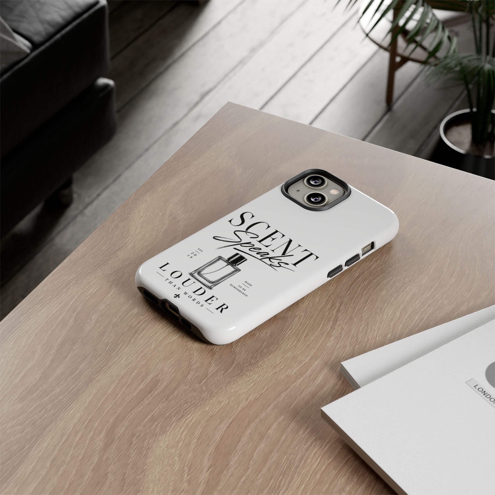 Phone Case — "Scent Speaks Louder Than Words" Perfume Bottle Design