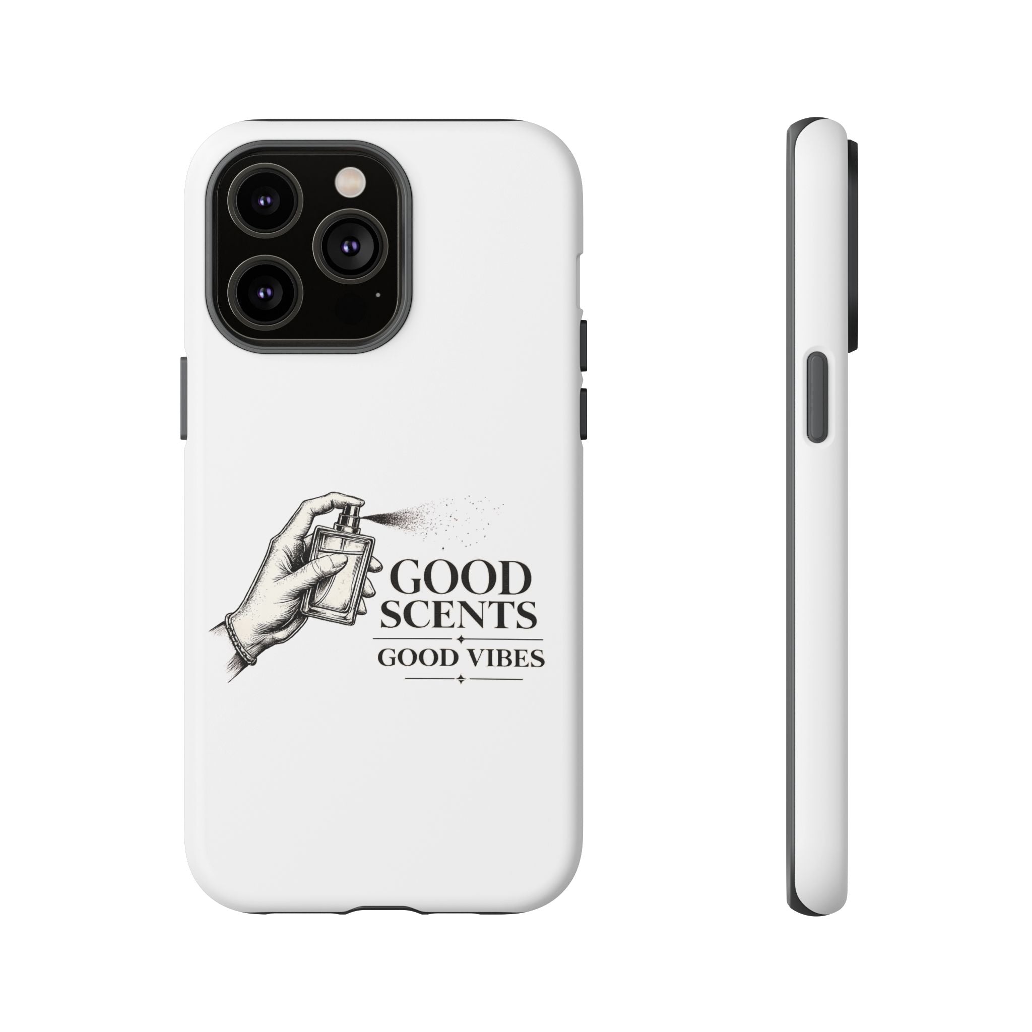Phone Case - "Good Scents, Good Vibes" Fragrance Bottle Design