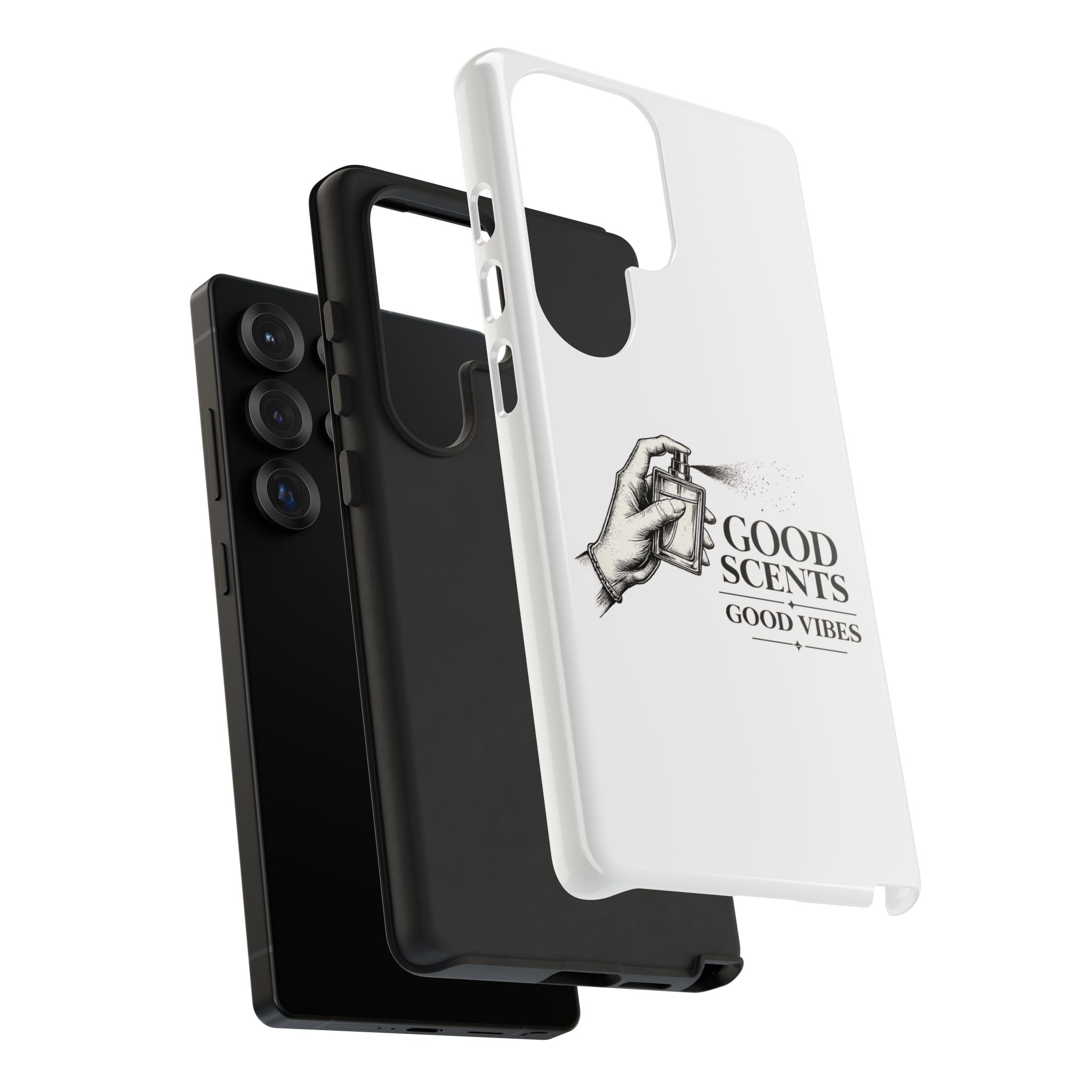 Phone Case - "Good Scents, Good Vibes" Fragrance Bottle Design